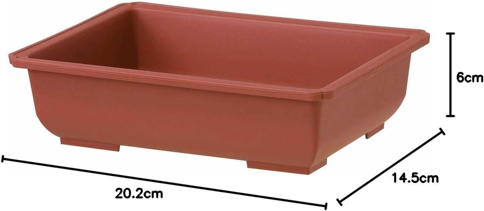 Yamato Plastic Rectangular Bowl (For Bonsai) No. 8 8.9 X 5.7 X 23.6 Inches (202 X 145 X 60 Mm), Brown (Frosted) image number 2