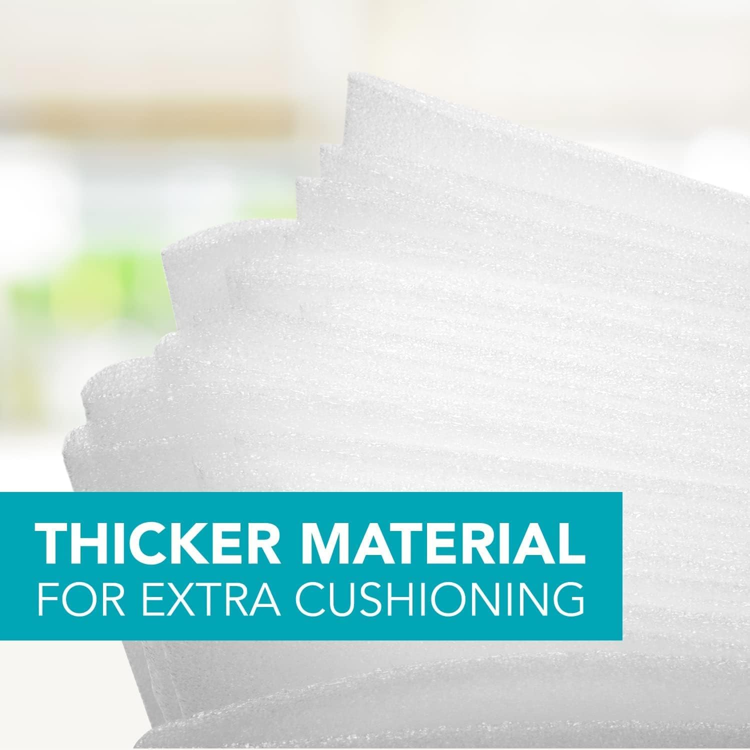 100 Pack 12&rdquo;X12&rdquo; Foam Wrap Sheets for Packing Storage Shipping Moving Supplies, Cushion Foam Wrap Packing Foam for Dishes, China, Glass and Furniture 100 Pack - White 100 Pack image number 5