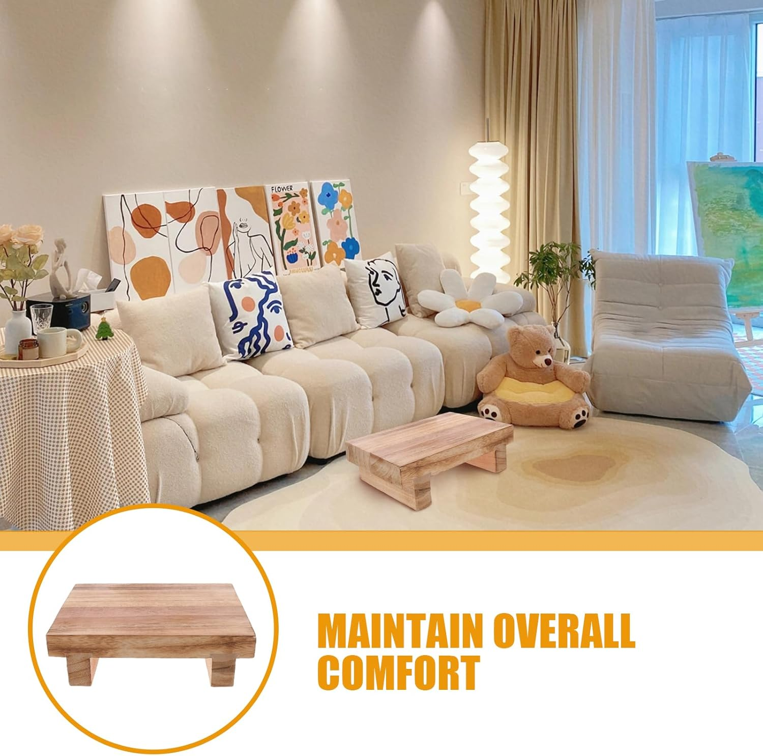 Cabilock Small Footstool for Elderly Compact Foot Rest for Living Room Bathroom Office and Entryway Versatile Step Stool for Adults image number 3