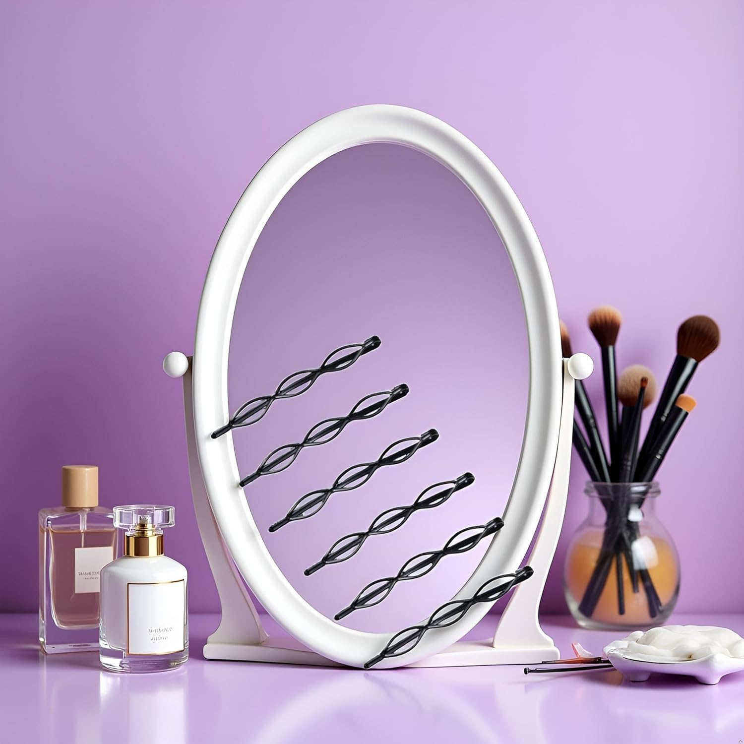 Mini Hair Pins, Vintage Hair Pins Black Invisible Bangs Clips for Women and Girls, Decorative Wedding Hair Accessories, Pack of 12 image number 5