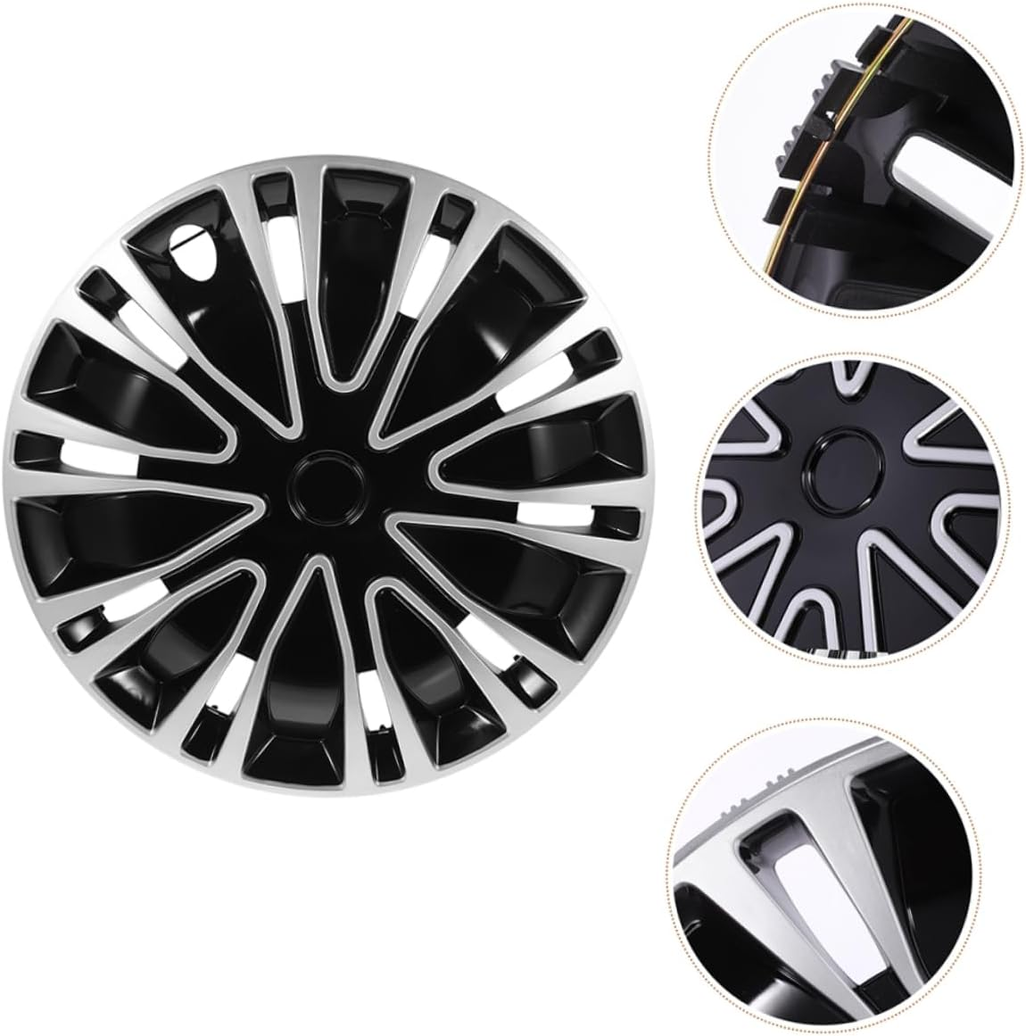 CVUTOVO 2Pcs 12 Inch Decorative Hubcaps for Cars Universal Wheel Rim Covers Automotive Hubcap Replacement with Sturdy Design for Vehicle Upgrades image number 6