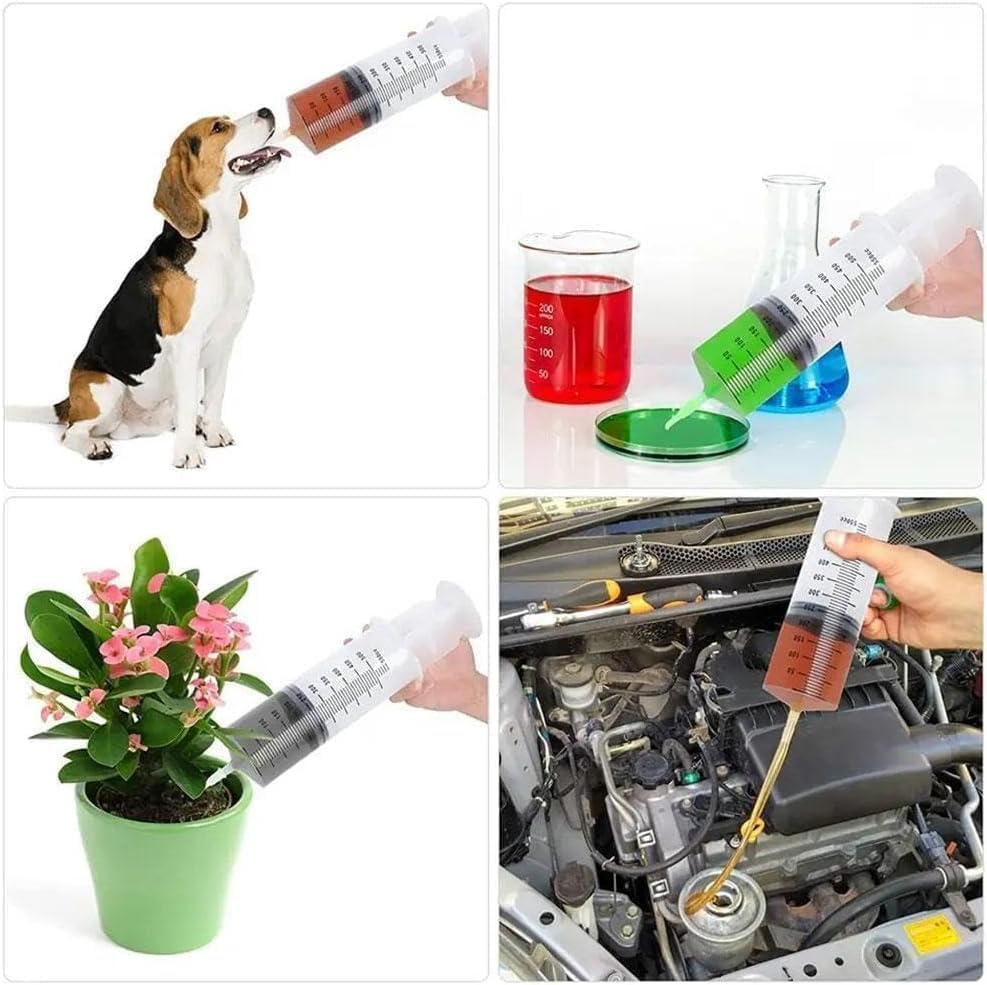 500Ml Large Syringe with 32 Inch Tube and Needle, Sterile and Individual Sealed, Plastic Garden Syringe for Liquid, Paint, Epoxy Resin, Oil, Watering Plants, Refilling image number 5