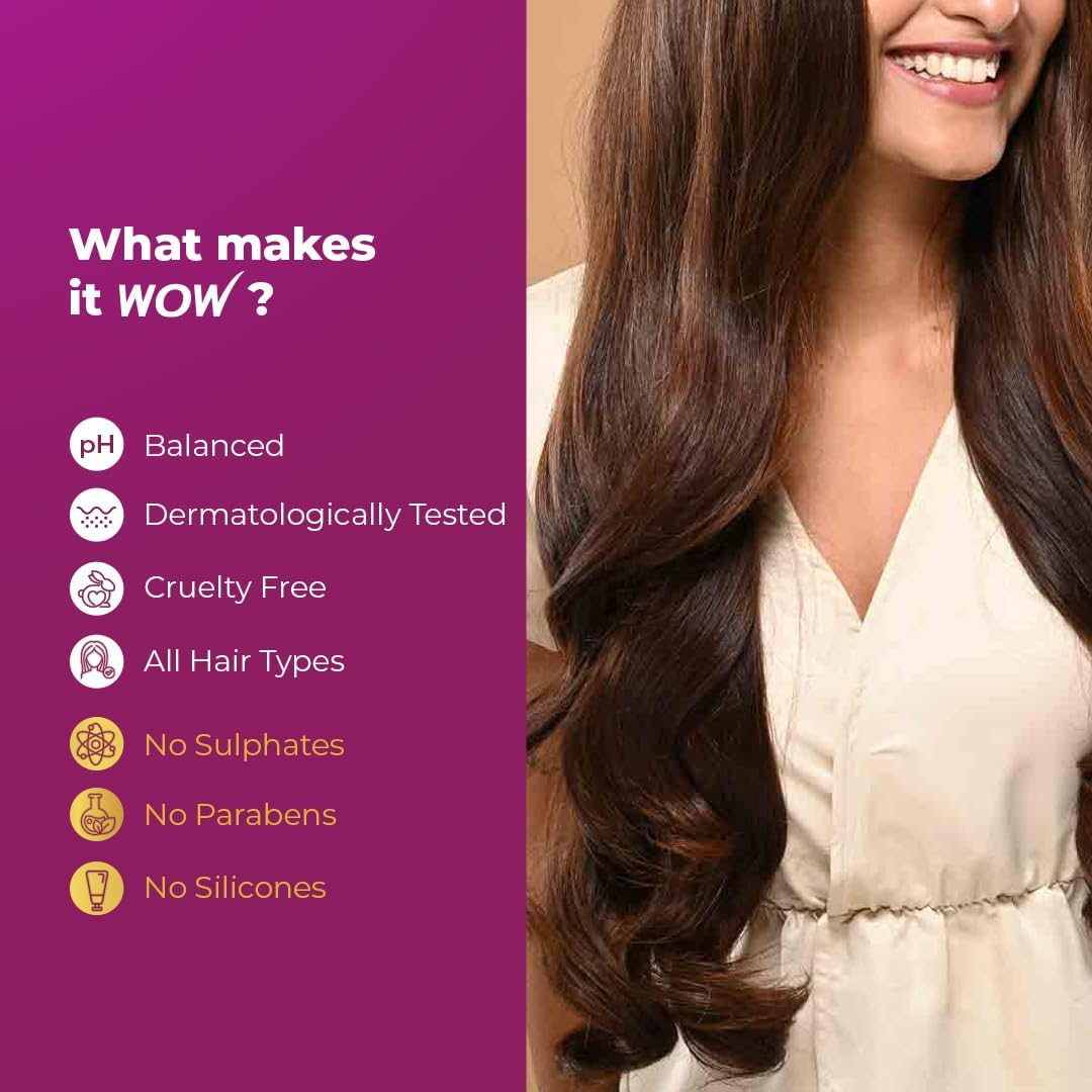 WOW Skin Science Red Onion Black Seed Oil Shampoo with Red Onion Seed Oil Extract, Black Seed Oil & Pro-Vitamin B5 - No Parabens, Sulphates, Silicones, Color & Peg, 300 Ml image number 6