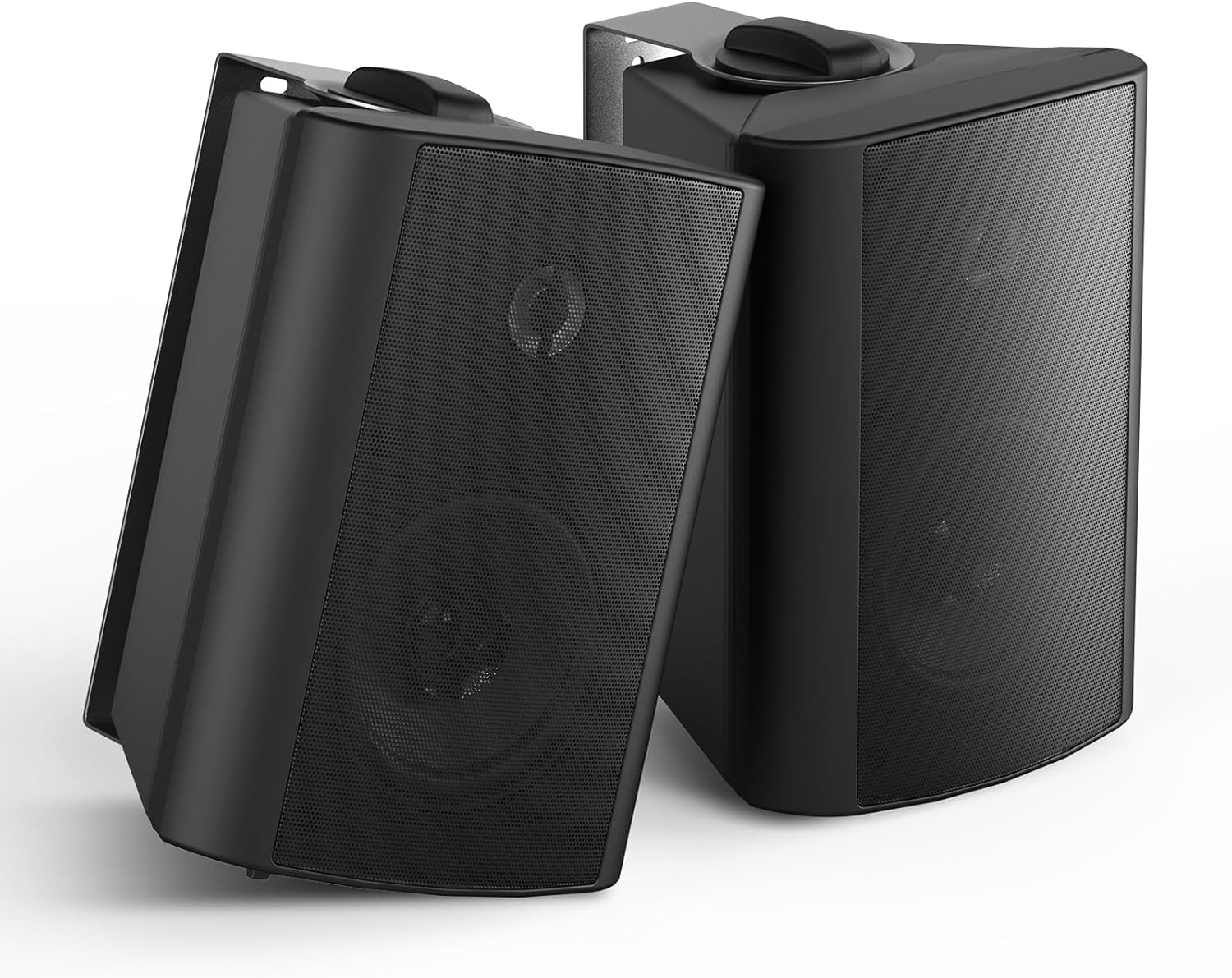 Herdio 4 Inch Outdoor Speakers Indoor Wall Mount Speakers Waterproof Compatible with Bluetooth (Black) image number 5