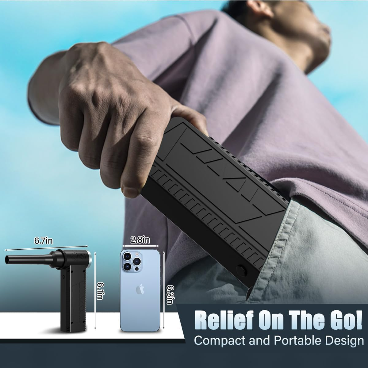 Meudeen Cordless Electric Air Duster: 120,000 RPM High-Speed 4-Speed Adjustable Blower, Rechargeable Battery-Powered Dust Cleaner for PC Keyboards, Electronics, Cars & Outdoor Use &ndash; Compact & Powerful image number 6