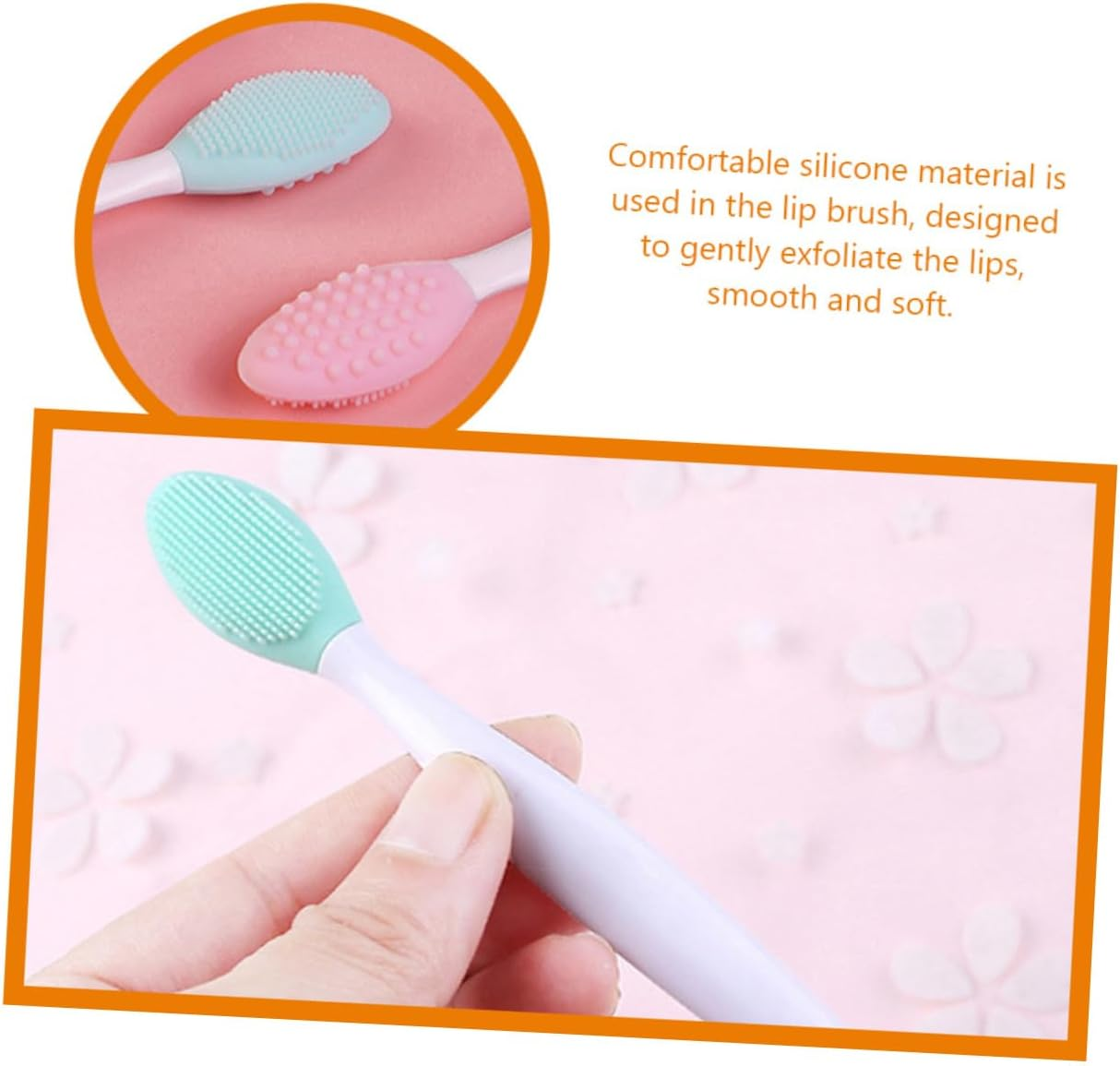 LOORGVEL 5Pcs Double Sided Silicone Lip Scrub Brush Exfoliating Lip Scrubber Tool for Smooth Lips image number 3
