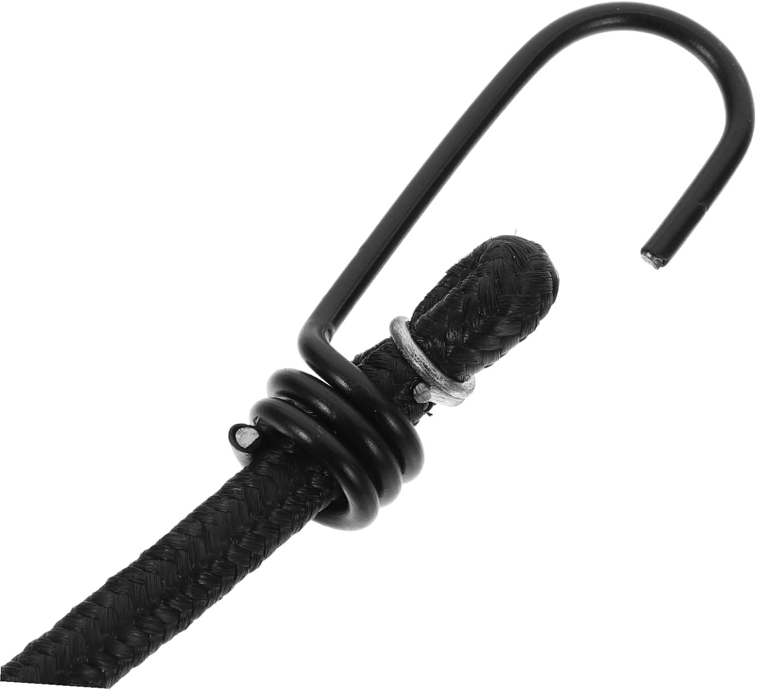 HOLIDYOYO Bicycle Luggage Bungee Cord with Hooks, Heavy Duty Elastic Bike Rack Strap, High-Elastic Rubber Tie for Mountain and Fixed Gear Bikes, Black for Camping Travel Secure image number 1