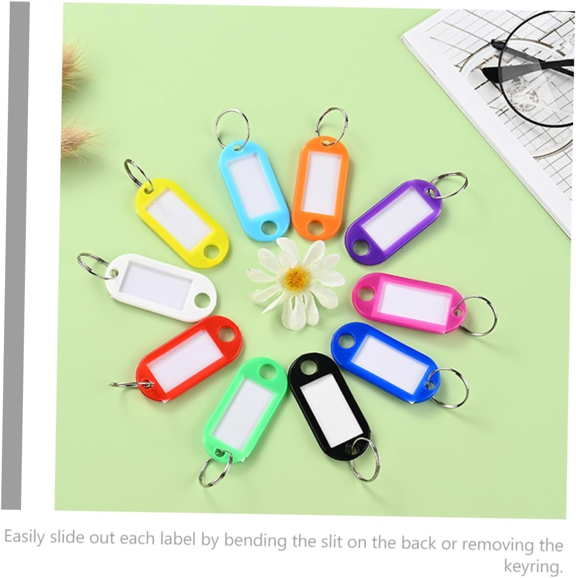 DEARMAMY Compact Label Tags Set 200Pcs Luggage Tags Keychain Suitcase Identifier Ideas for Travelers image number 1