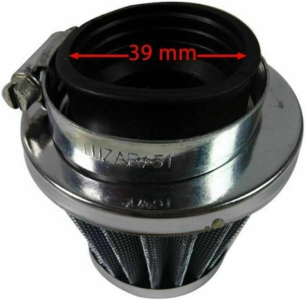 TDR 38Mm Universal Chrome Pod Air Filter Motorcycle 110Cc 125Cc PIT Quad Dirt Bike ATV Buggy image number 4