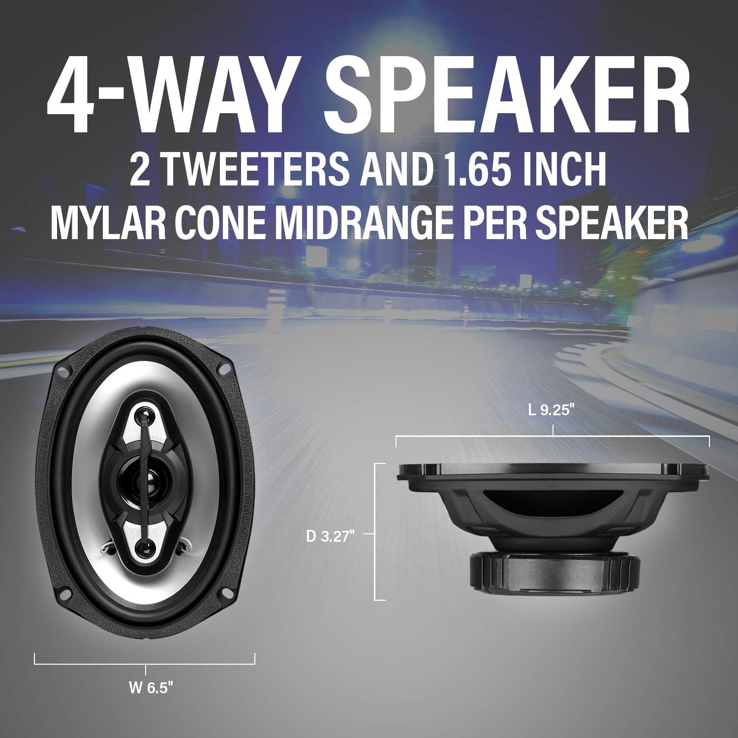 BOSS Audio NX694 800 Watt (Per Pair), 6 X 9 Inch, Full Range, 4 Way Car Speakers (Sold in Pairs) image number 5