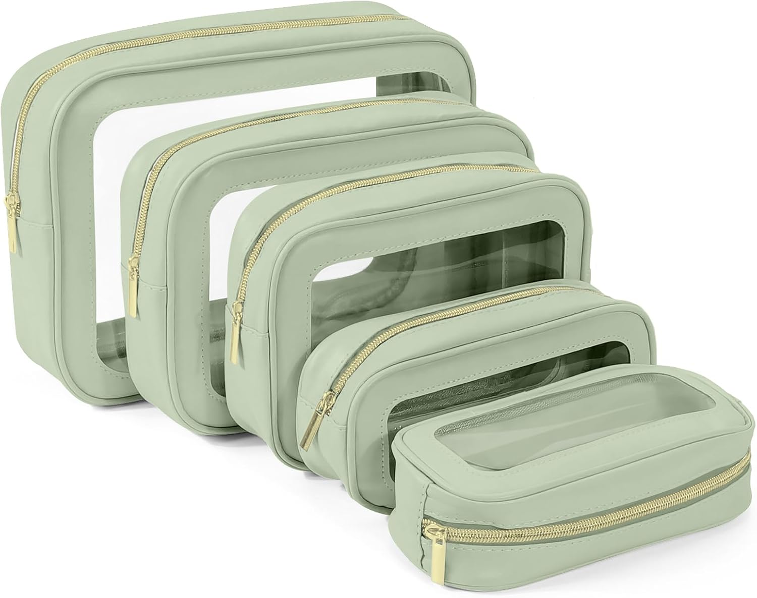 YOPCDJ 3PCS Diaper Bag Organizer Pouch Set, TSA Approved Toiletry Bag，Clear Waterproof TPU Makeup Bag Set Travel Organizer Bags for Women and Kids