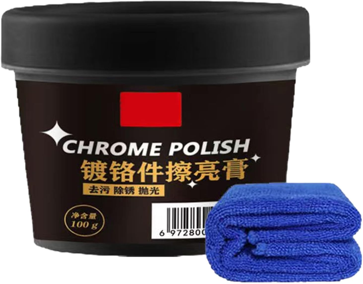 Metal Polishing Cream - 100G Car Stain Remover Metal Rust Remover | Multifunctional Metal Glow Polishing Paste Car Parts Metal Polishing Media for Buniq image number 1