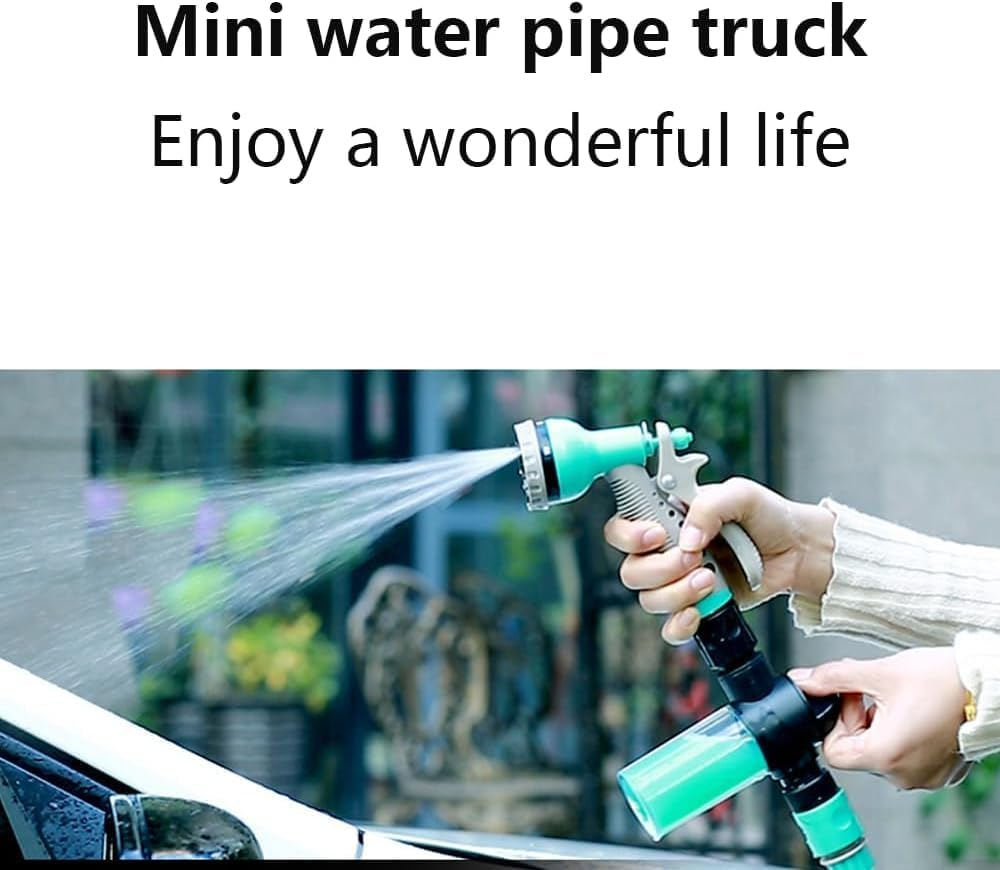 ABDULWEN Giraffe Tools Retractable Reel 50Ft (15M) Garden Hose, Portable Water Cart for Car Wash/Outdoor/Cleaning, 6 Function Sprinkler, Hand Crank Storage image number 4