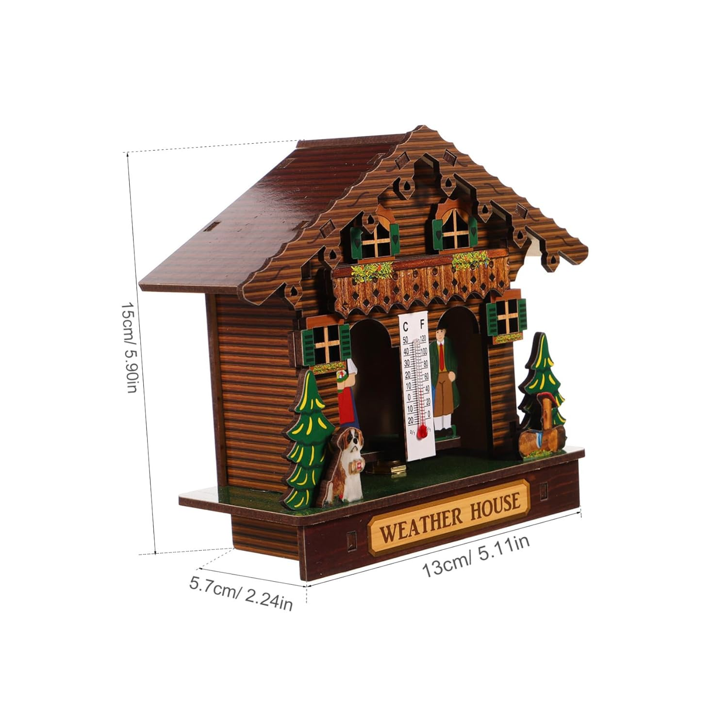 Wall Mounted Weather Station Thermometer Hygrometer Barometer for Indoor Outdoor Use Accurate Temperature Humidity Gauge with Elegant Vertical Design for Patio Garden Home image number 3