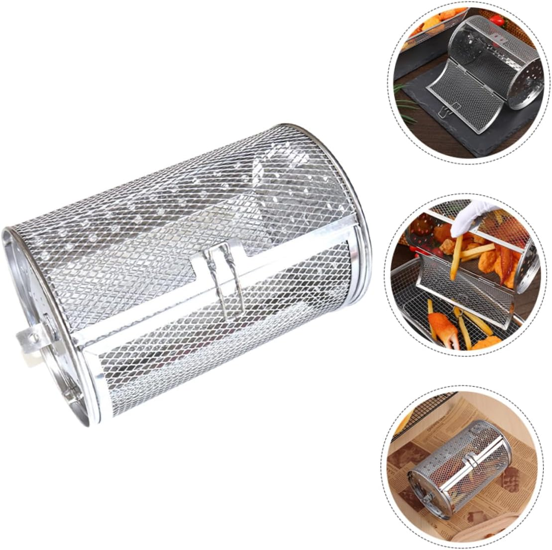 VANZACK Rotisserie Oven Accessories BBQ Vegetable Grill Basket Air Fryer Rotisserie Basket image number 2