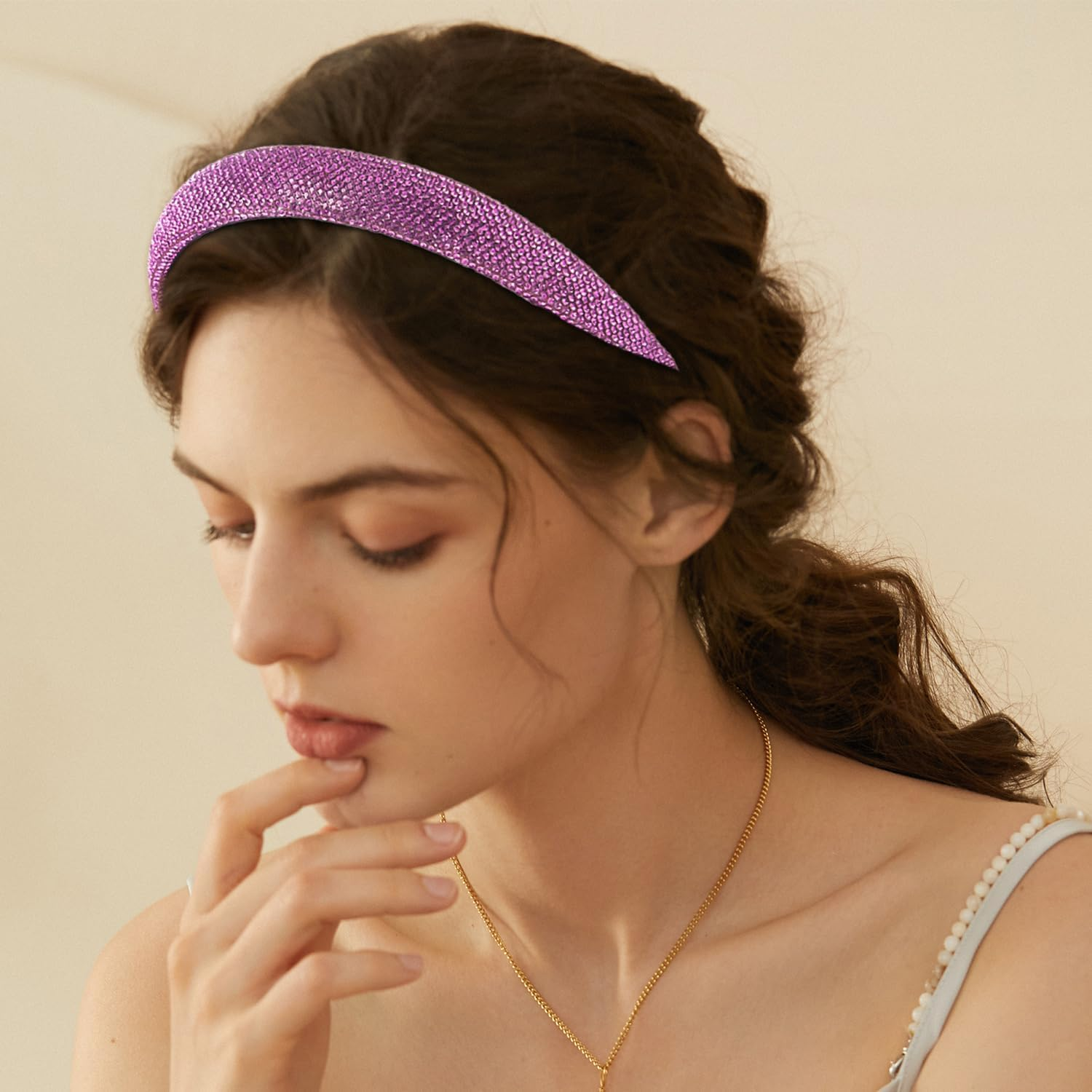 2 Pieces Rhinestone Headband, Shiny Hair Accessories, Elee Hair Accessories, Hairstyle Decorations, Headpiece of Women. image number 2