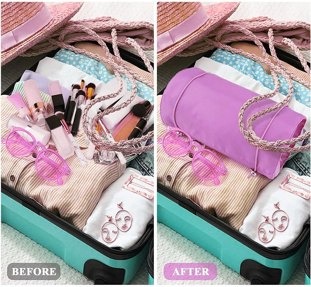 Roll up Makeup Bag Cosmetic Bag,Roll up Makeup Bag Toiletry Bag,Roll up Make up Storage Organizer,Roll up Makeup Toiletry Bag,Roll up Travel Cosmetic Makeup Toiletry Bag,Foldable Travel Toiletry Bag image number 3