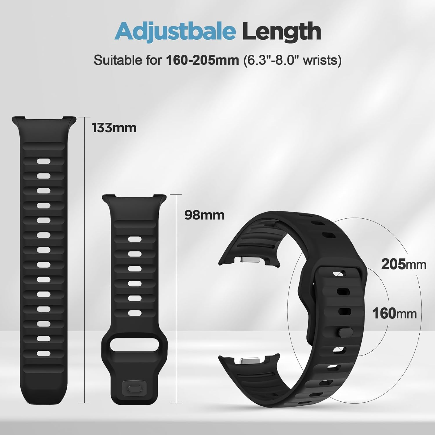 XMUXI Compatible with Samsung Galaxy Watch 8 Strap 44Mm 40Mm, Silicone Sport Breathable Bands for Galaxy Watch 8 Classic Straps 46Mm (No Watch) image number 6