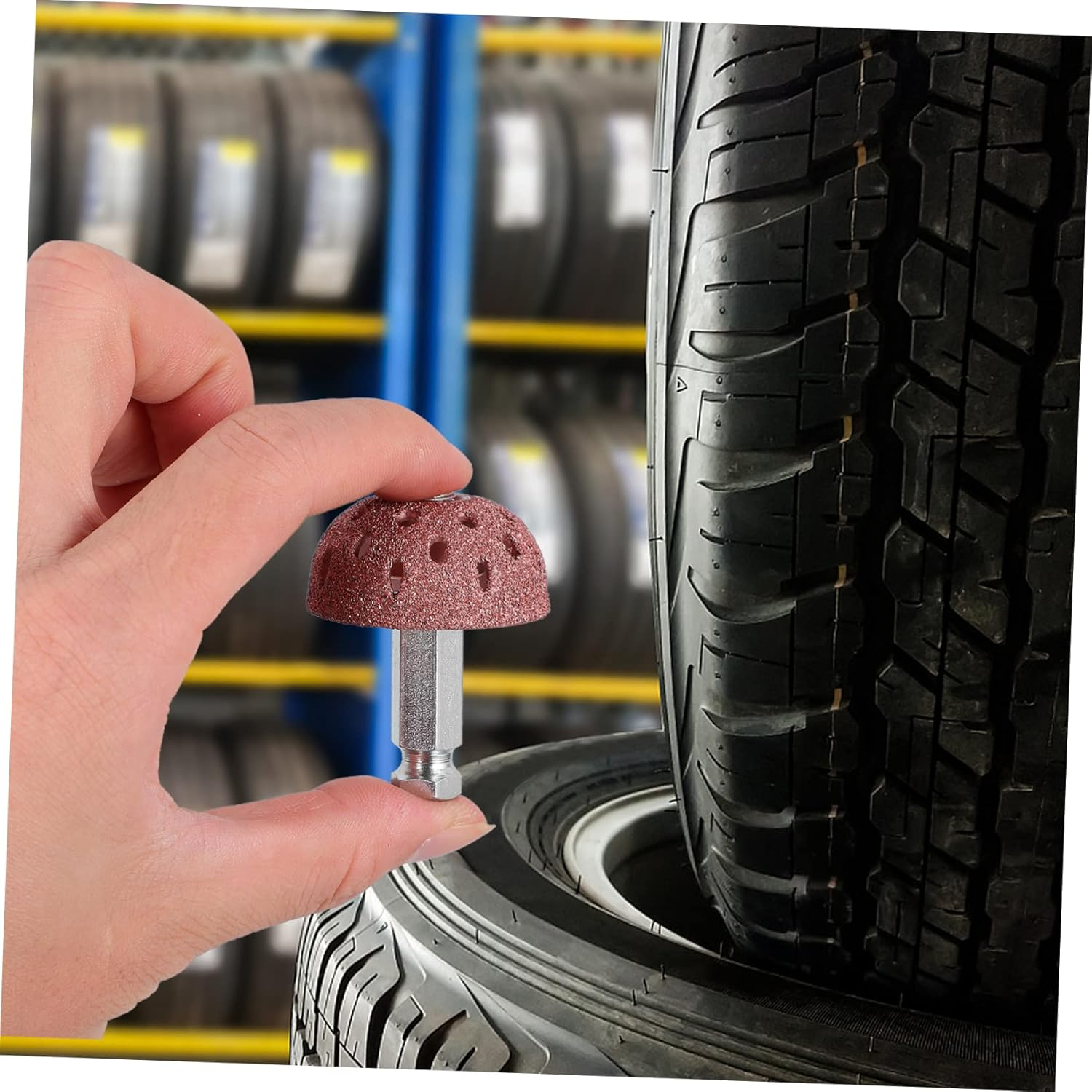 GLEAVI Tire Buffing Wheel High Strength Coarse Grit Polishing Wheel Tungsten Alloy Grinding Head Linking Rod image number 1