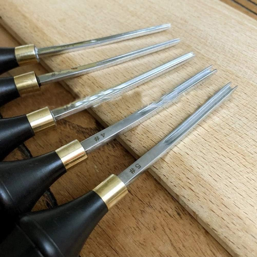 Leather Edge Beveller, Professional Leather Edge Beveller Steel Blade Ebony Handle Five Sizes Cutting Beveling Leather Edge Skiver Tool DIY Leathercraft Accessories (1.8Mm) image number 5