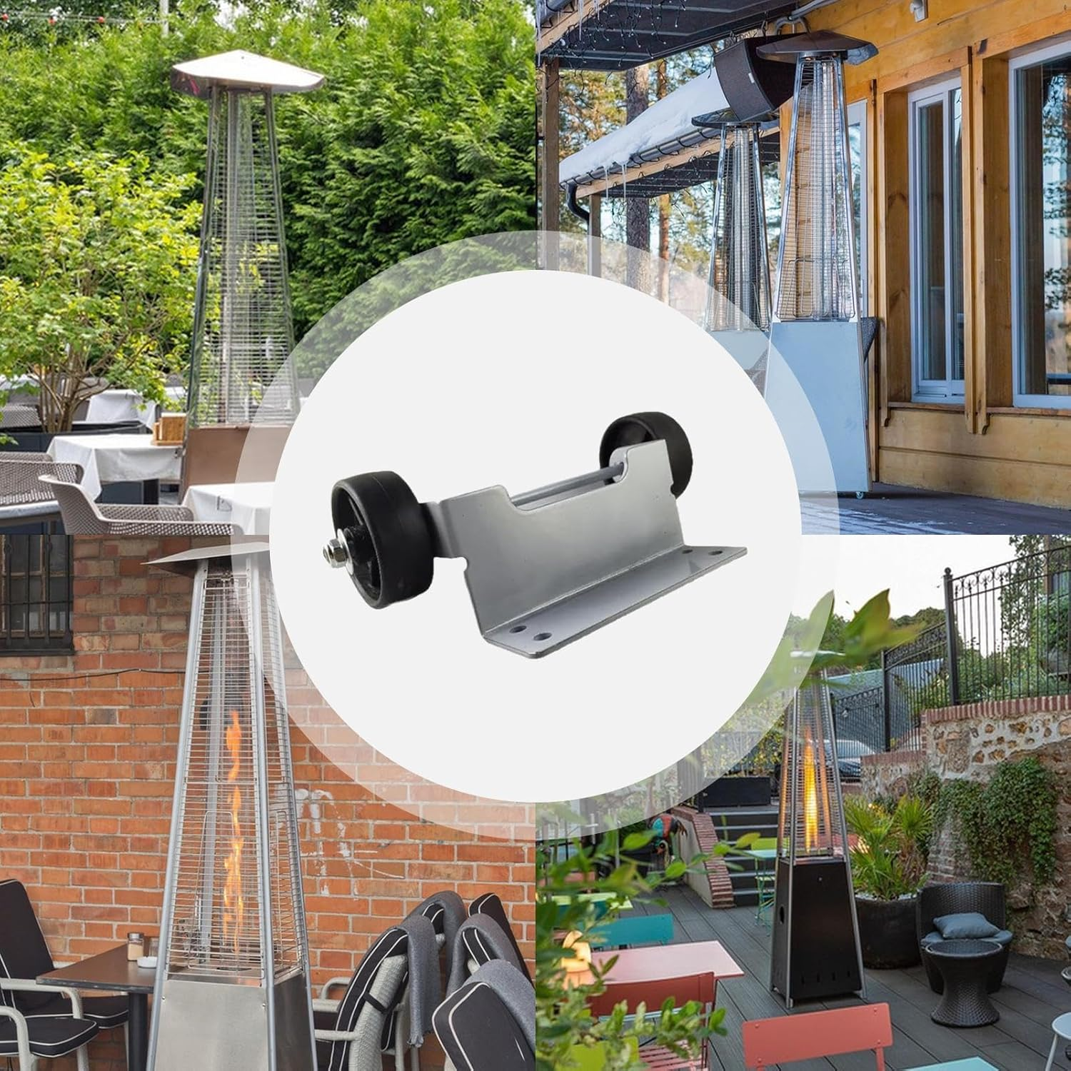 Heater Wheels | Movable Universal Warming Supplies | Patio Heater Replacement Parts | for Windowsills Balconies Dining Parties Yard Patio Porch Lawn outside Backyard Park Garden image number 6