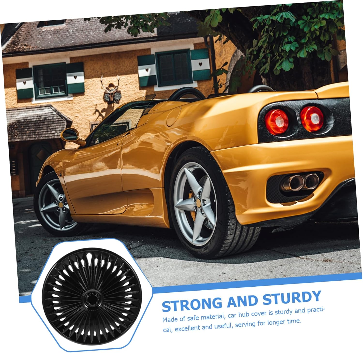 HEALEEP Automotive Wheel Decorative Car Hub Cover Easy Install Black for Car Vehicle image number 2