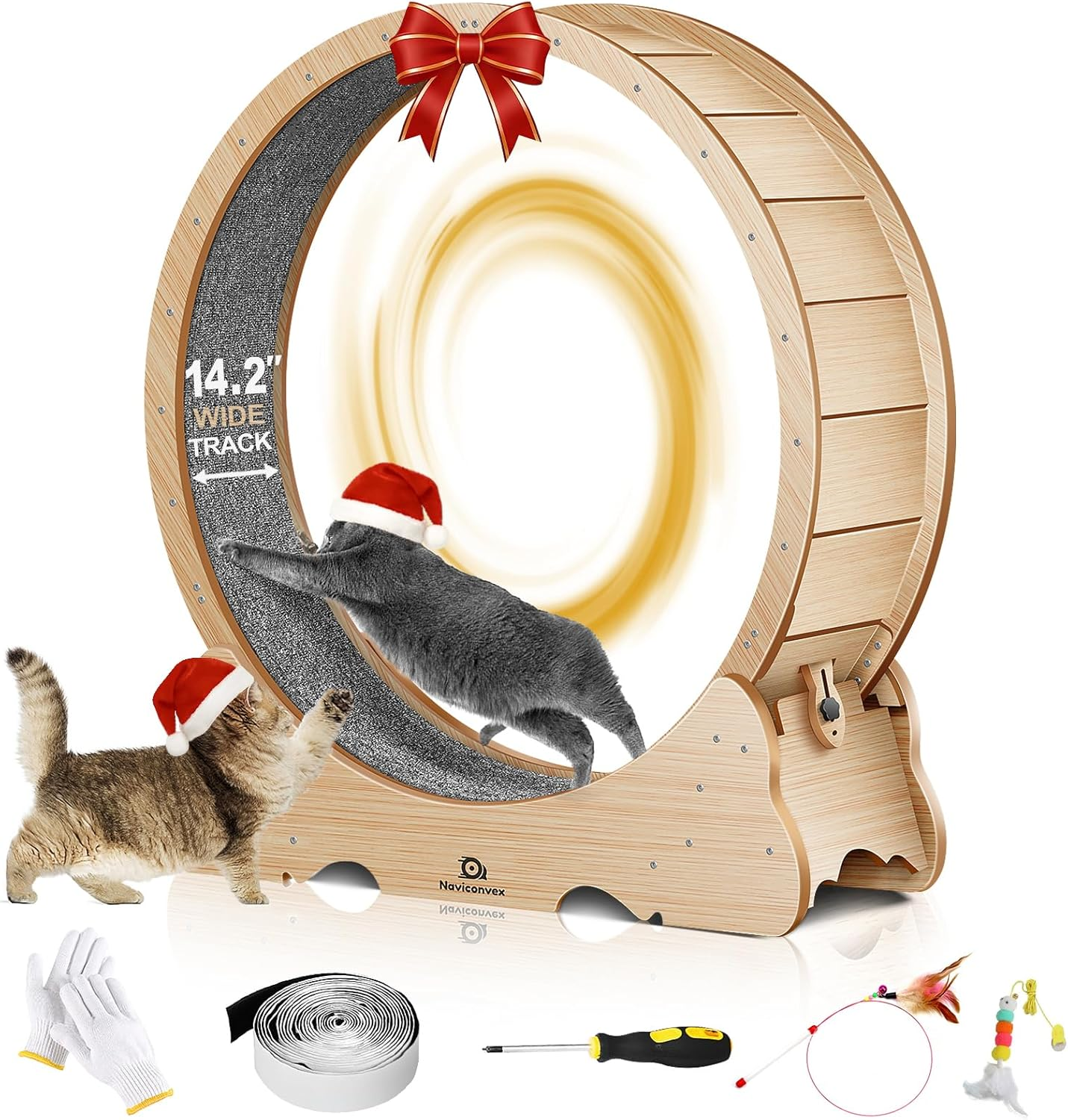 Cat Wheel, 43" Large Cats Exercise Running Wheel, Cat Treadmill for Indoor Cats image number 2