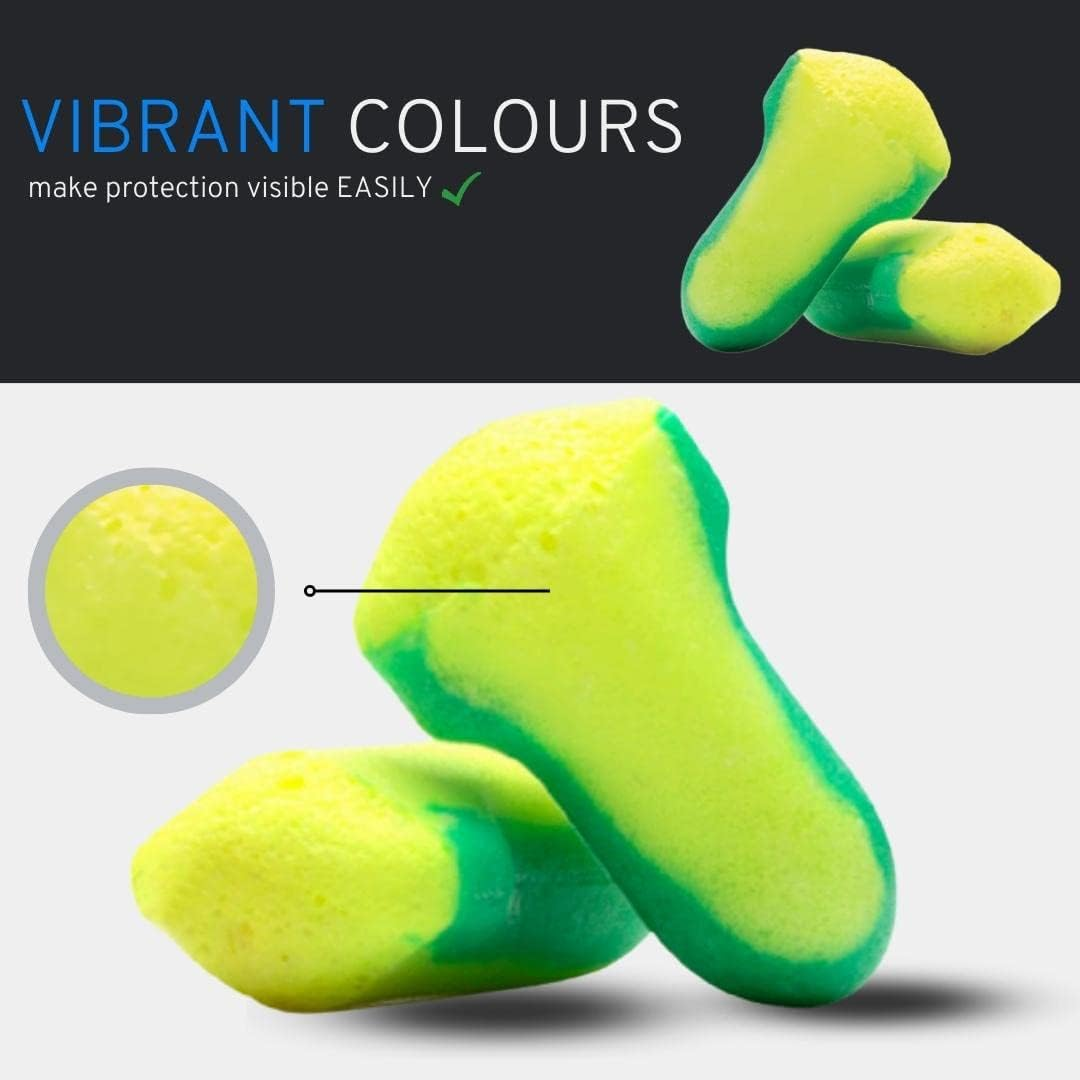 Prosafe Soft Earplugs Foam for Sleeping Travel Safety Study Noise Polyurethane Disposable Uncorded Box of 200-Pairs Class 4 Certified image number 5