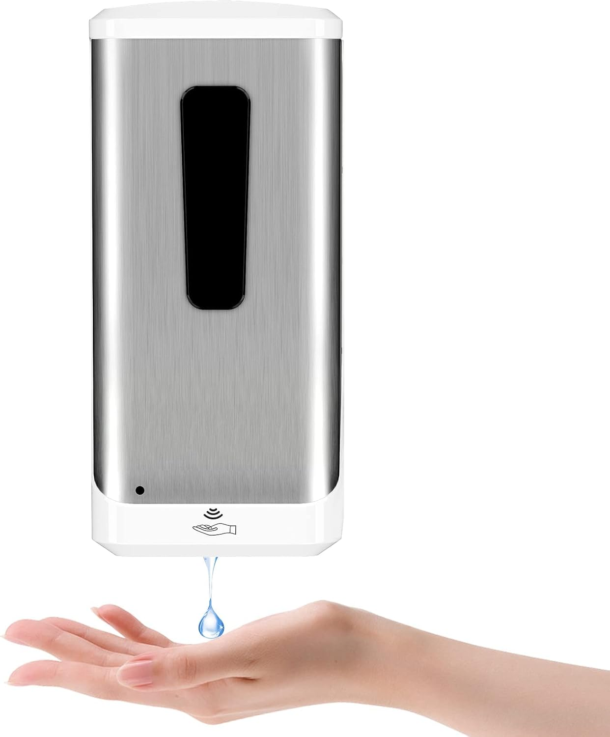 Jewaytec Automatic Hand Sanitizer Dispenser, 1000ML Wall Mounted Stainless Design Soap Dispenser Touchless Battery Powered Auto Liquid Dispenser for Office, Home, Restaurant, and Healthcare Facilities image number 3