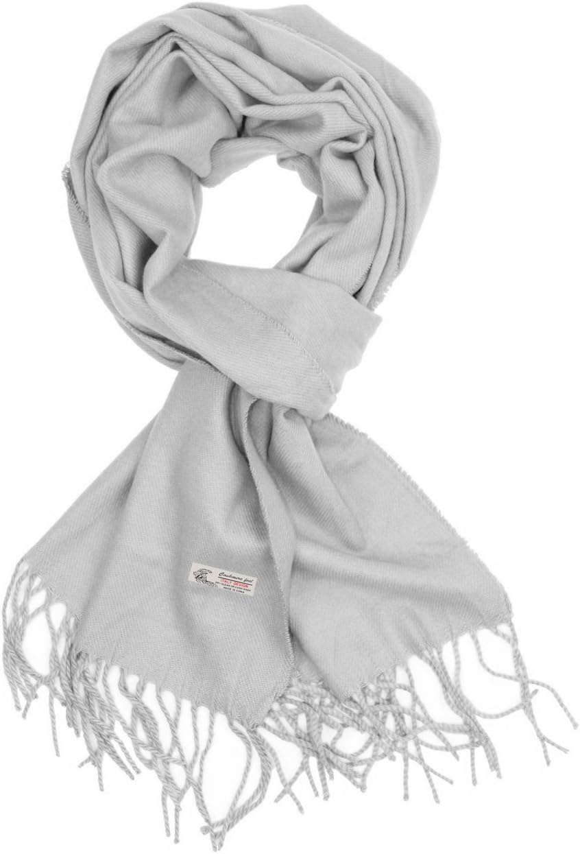 Plain Solid Color Cashmere Feel Classic Soft Luxurious Winter Scarf for Men Women - Brown image number 4