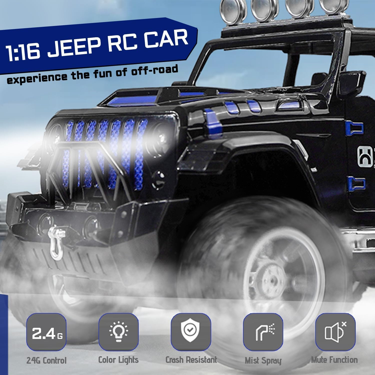 Remote Control Car RC Racing Cars,1:18 Scale 2.4Ghz Auto Mode Rechargeable Rc Trucks,Suv Jeep Rc Cars Toys Gifts for Boys Kids Girls Teens image number 6