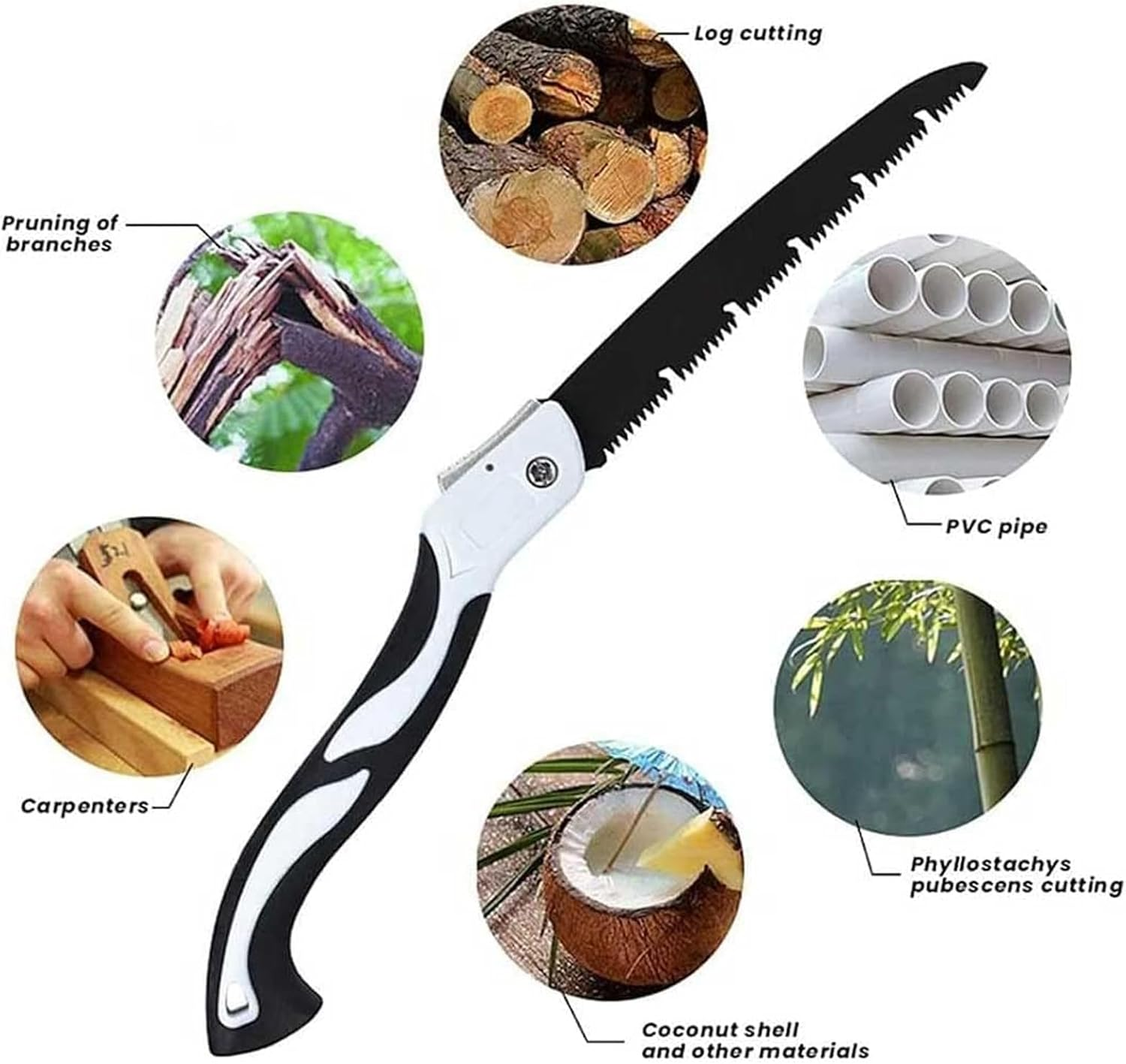 KCTOAMZ Folding Saw,Pruning Hand Saw with Wood,Metal and PVC Blade,Hand Folding Saw Camping Wood Tree Saw,11 Inch Folding Saw,For Garden,Camping or Other Outdoor Activities image number 2