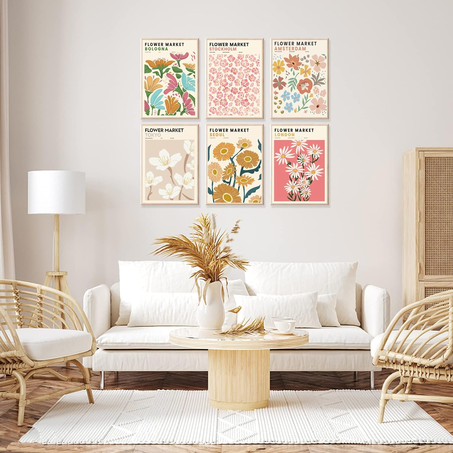 Flower Market Posters, Minimalist Flower Market Wall Art Prints, Danish Pastel Room Decor Aesthetic, Vintage Matisse Posters & Flower Pictures Wall Decor,Gallery,Unframed 8"X10" image number 6
