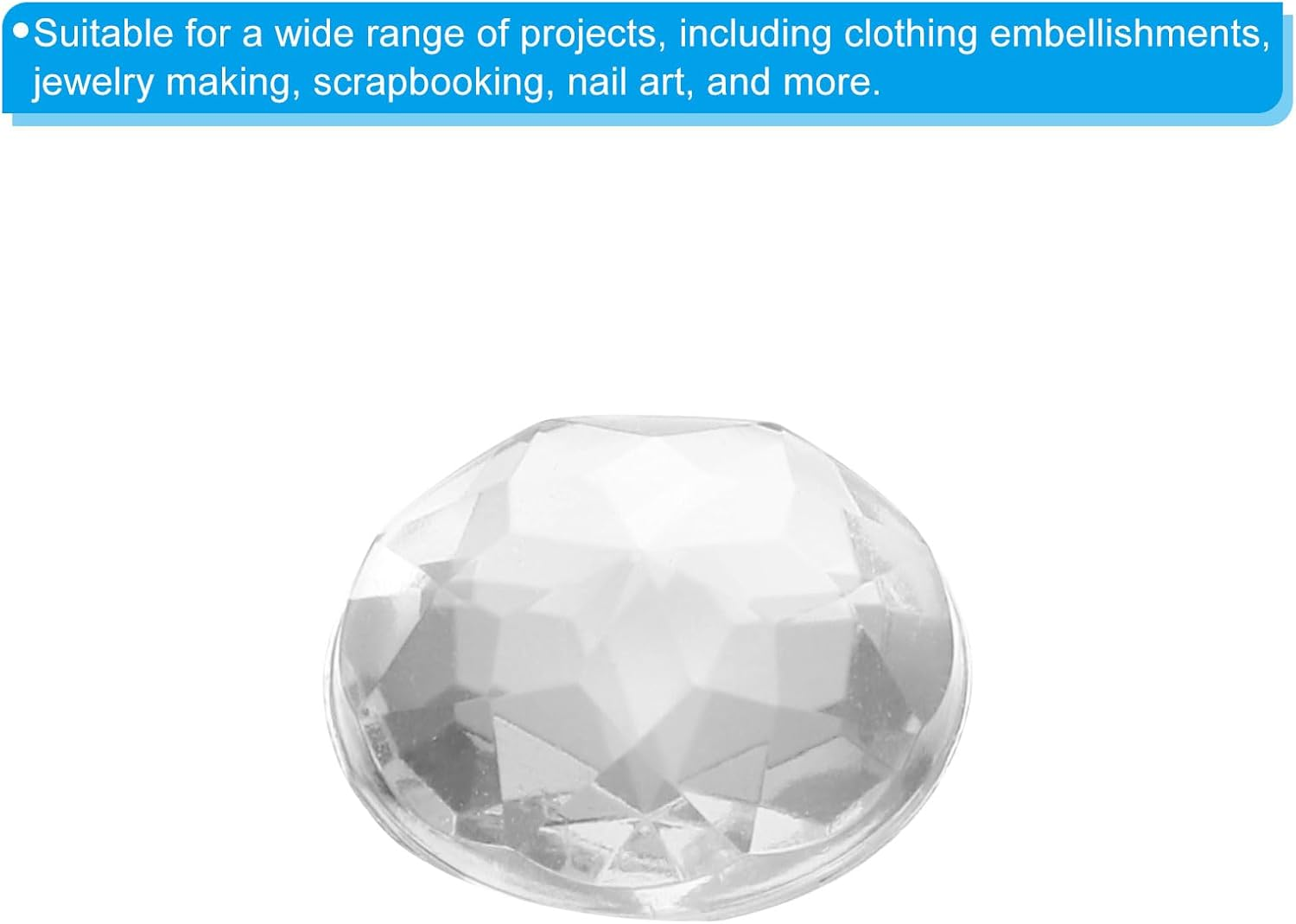 Uxcell 15Mm Flat Back round Acrylic Rhinestones, 500 Pack Plastic Circle Gems for Jewelry Making Costume Embellishments Crafts, White image number 4