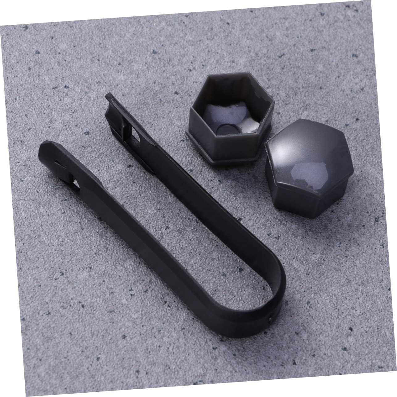 PRETYZOOM Universal Automotive Wheel Lug Nut Covers 21Mm Set with Clips Sturdy Grey Hexagonal Protectors for Enhanced Wheel Appearance