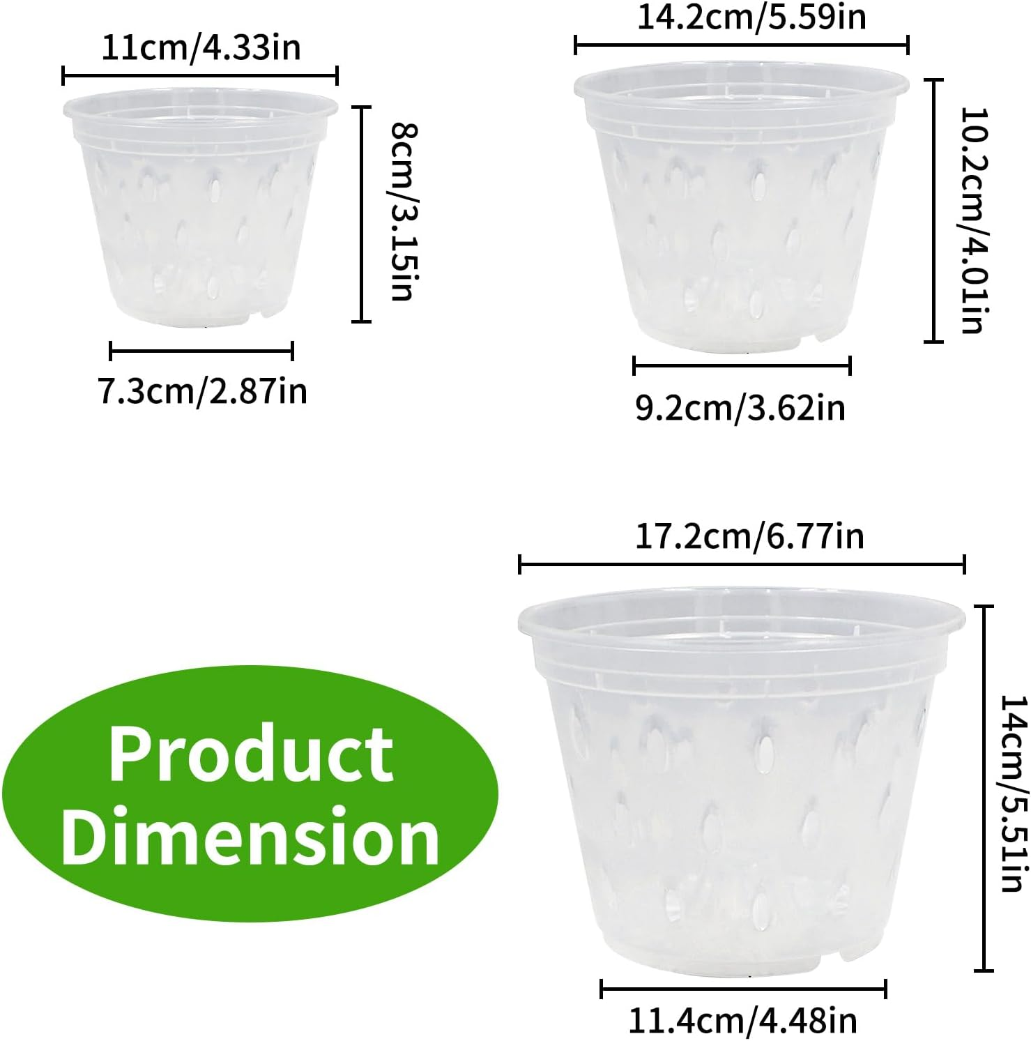 9 Pack Orchid Pots with Holes, Clear Orchid Pots for Repotting, Breathable Slotted Orchids Planter, Plastic Flower Plant Pot Indoor image number 1