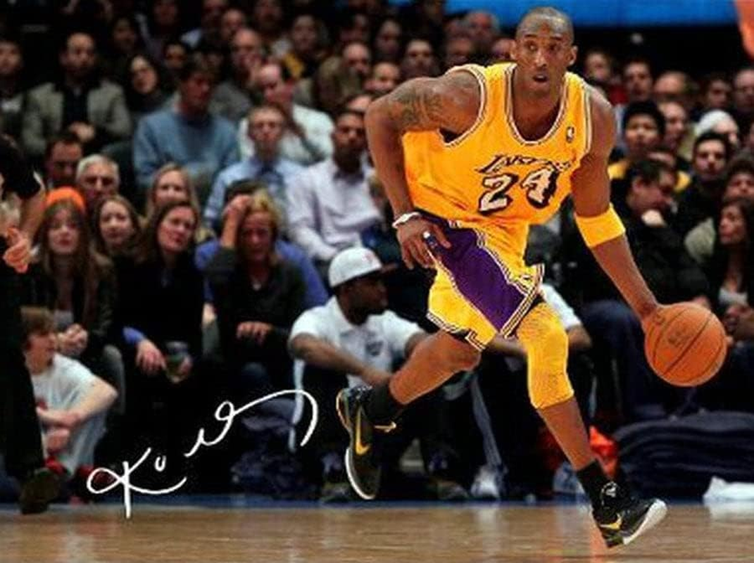 Klovaphotos Kobe Bryant Signed LA Lakers Basketball Poster, A4 Size, Glossy Photo Paper, Purple, Sports Memorabilia, Wall Art for Living Room