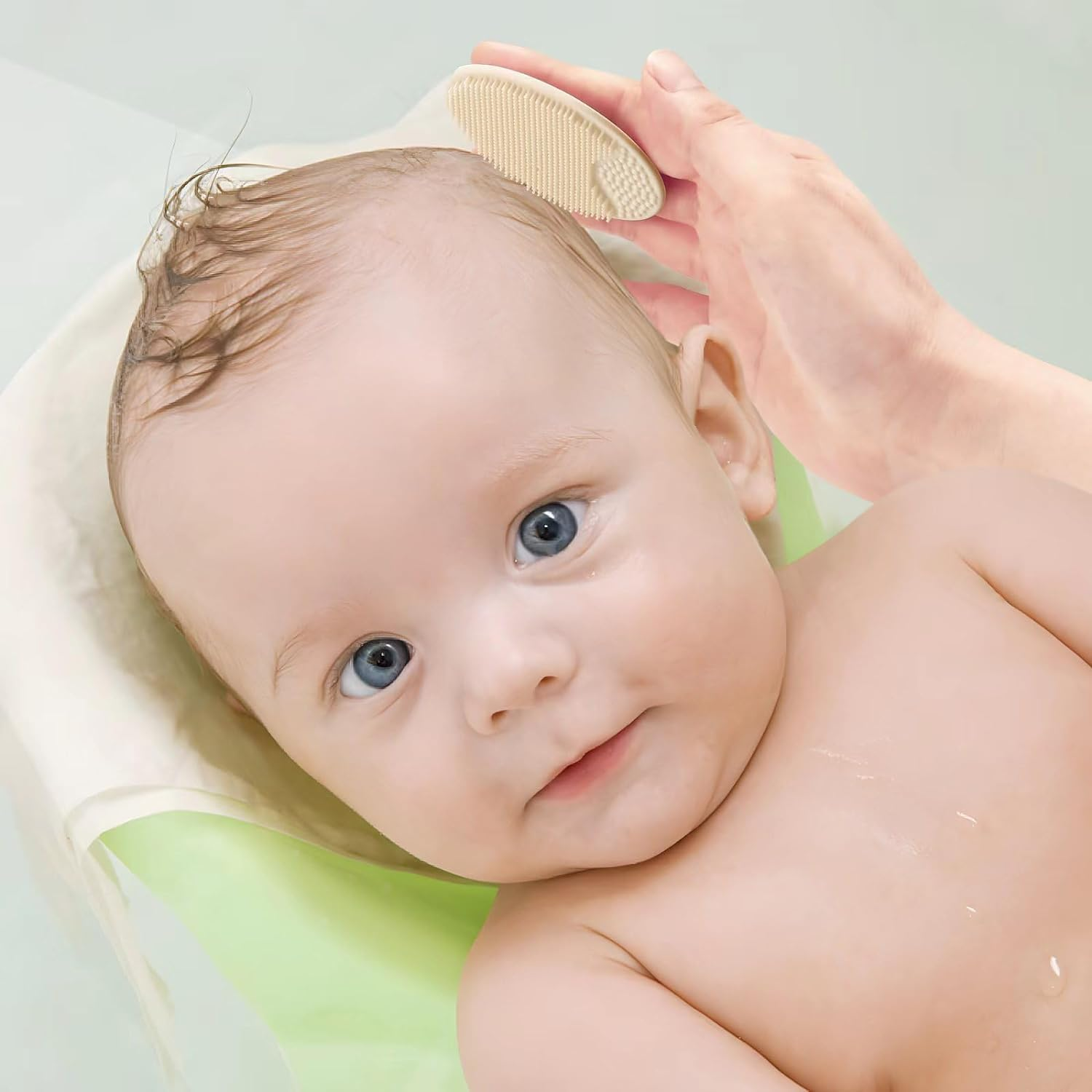 Pandaear Baby Cradle Cap Brush, Silicone Baby Bath Brush Massage Brush Set for Dry Skin, Cradle Cap, and Eczema, 4 Pack (Pink) image number 5