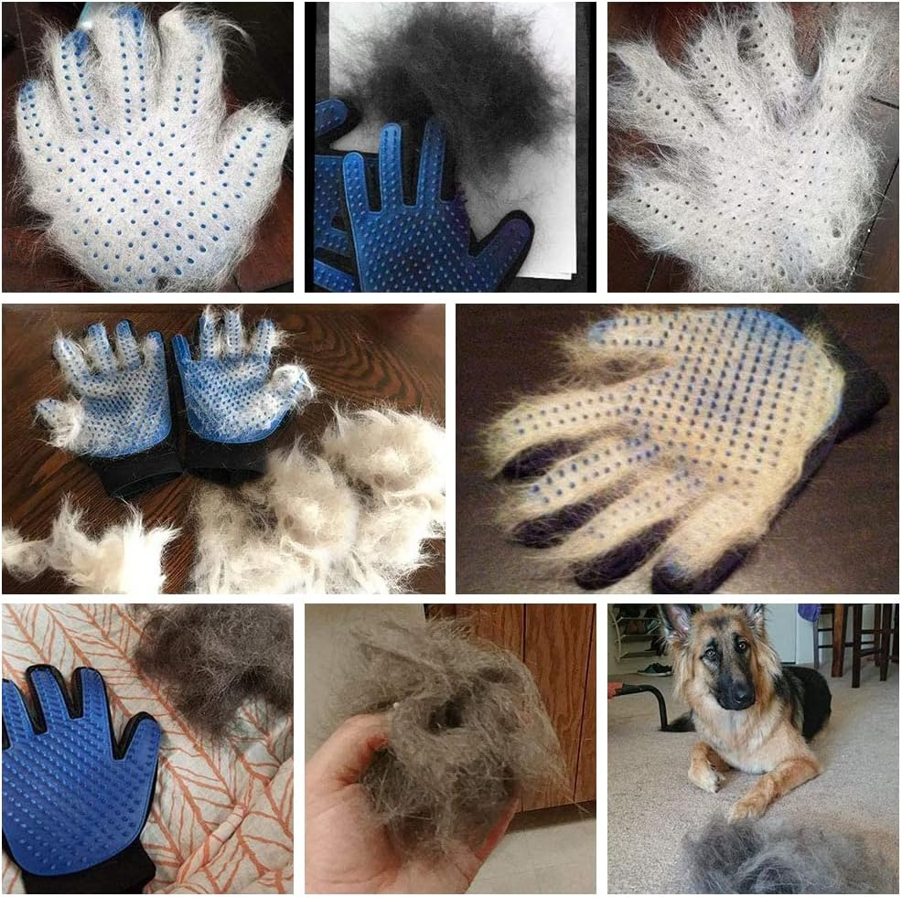 Washing Mitt for Cats, Cat Gloves, Cat Glove Grooming Brush, Silicone Glove, Cat Brush, Dog Brush, Care Glove for Pets, 1 Blue