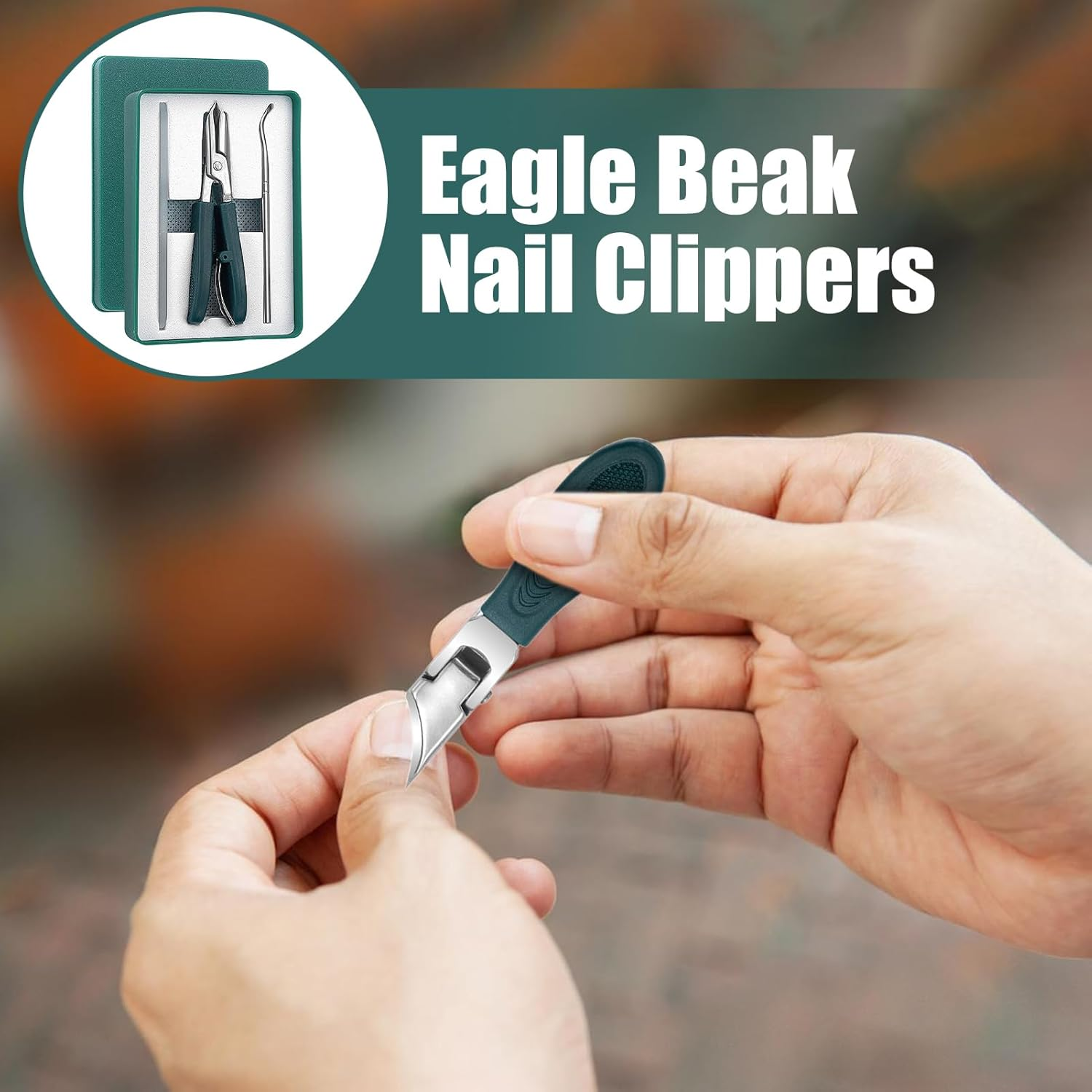 Eagle Beak Nail Clippers,Eagle Beak Beveled Nail Clippers,Staineless Steel Ingrown Toenail Tool Kit,Anti-Splash, Heavy Duty Trimmer,Wide Jaw Opening image number 6