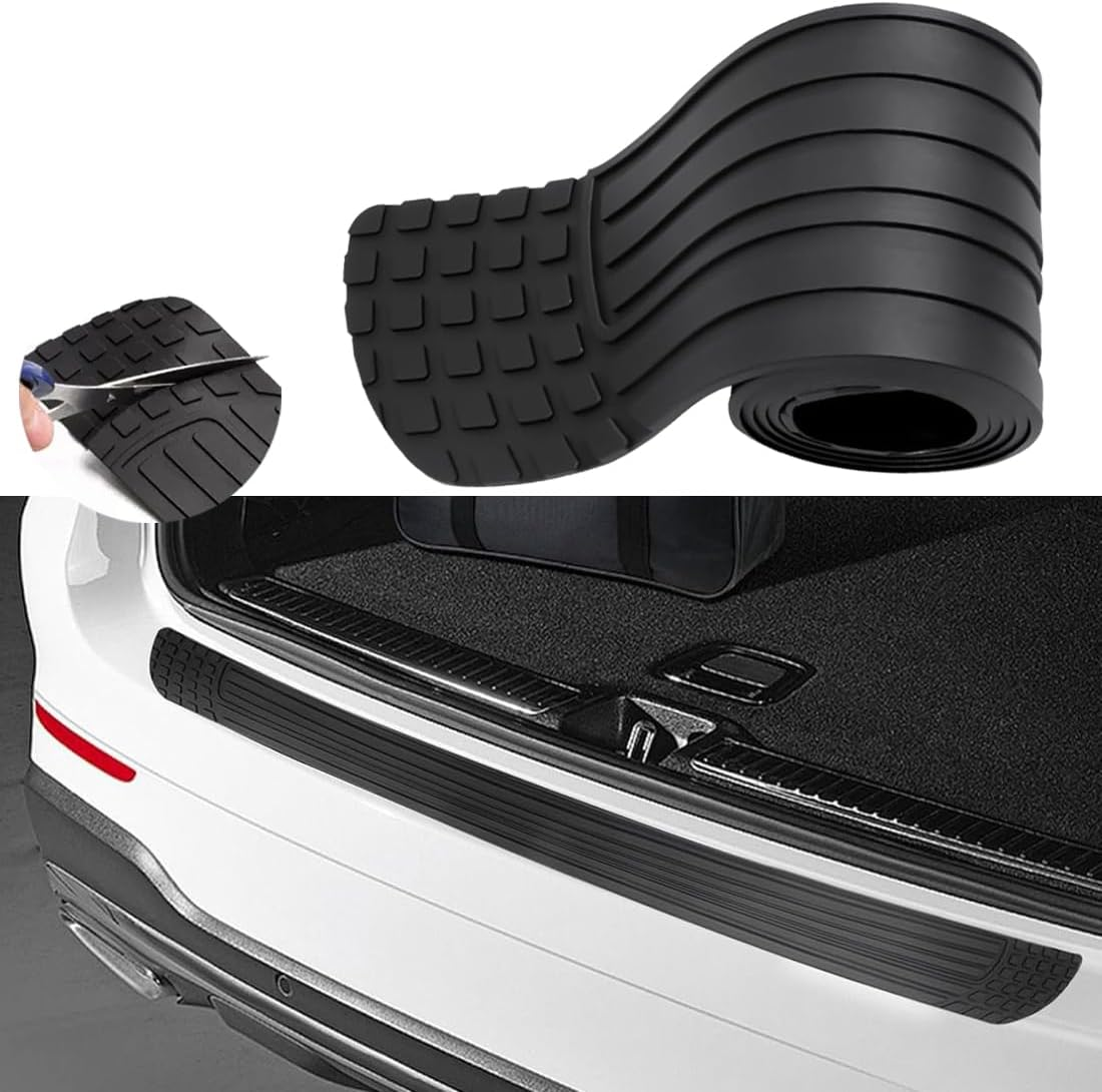 Car Rear Bumper Protector,Car Trunk Protection Strip,Rear Bumper Protector Guard Rubber,Universal Anti-Scratch Trunk Bumper Guard,For Most Car