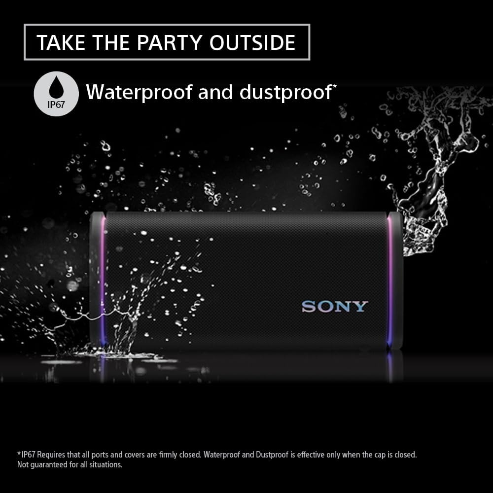 Sony ULT Field 5 Wireless Portable Bluetooth Speaker, IP67 Waterproof, Dustproof, and Rustproof with Enhanced Bass, 25 Hour Battery, 360&deg; Party Light, and Shoulder Strap (SRSULT50W), off White image number 6