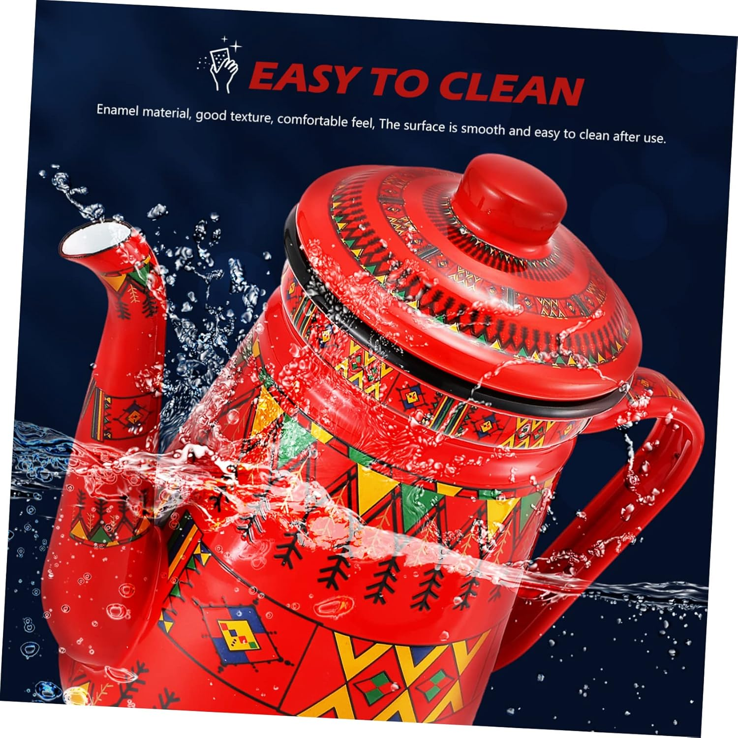 Enamel Coffee Pot Espresso Pot Backpacking Stove Stainless Steel Drinking Glasses Ceramic Kettle Glass Pitcher Home Supplies Kitchen Teakettle Red Heating Herbal Teapot Enamel image number 1