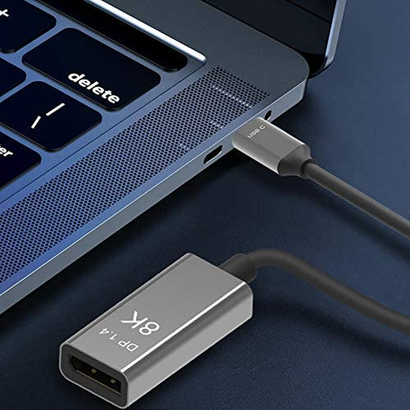 YIWENTEC USB C to Displayport 1.4 8K Cable 8K@60Hz 4K@144Hz Male to Female Converter Thunderbolt 3 to Displayport Adapter (8K) image number 3