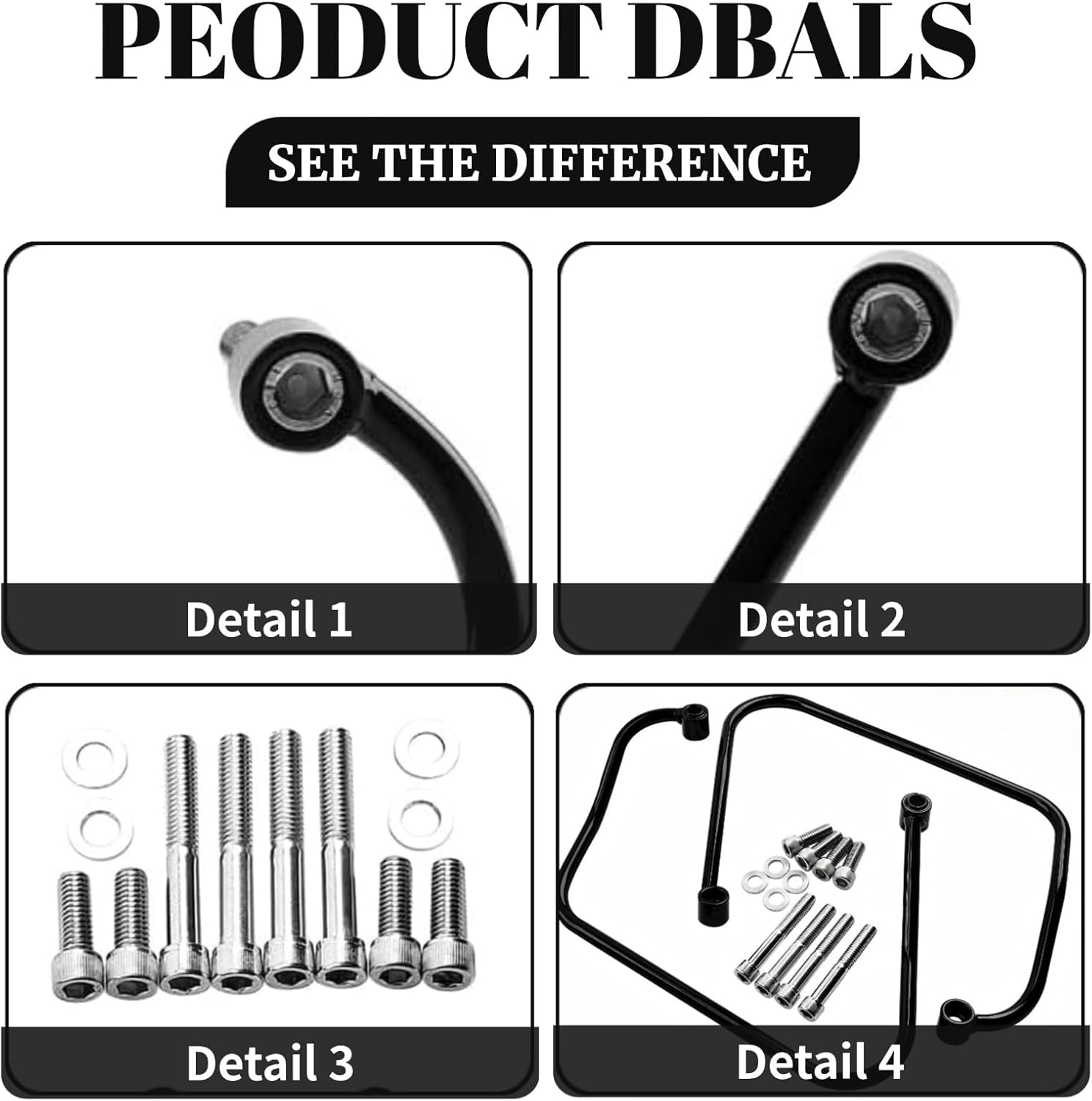 Black Saddlebag Supports Bracket Mount Kit Fit for Harley Softail Standard 2020-2025 /Slim 2018-2021 /Street Bob 2018-2025 image number 4