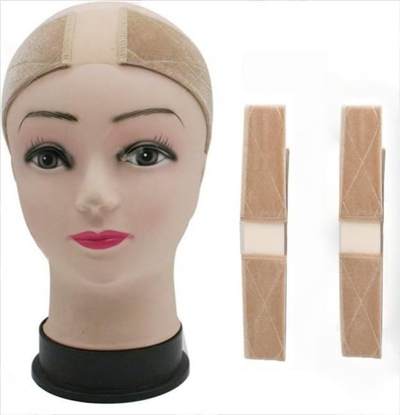 Non Slip Lace Velvet Wig Headband, 2Pcs Elastic Lace and Velvet Wig Head Hair Bands, Adjustable Velvet Lace Wig Grip Band for Frontal Wigs image number 2