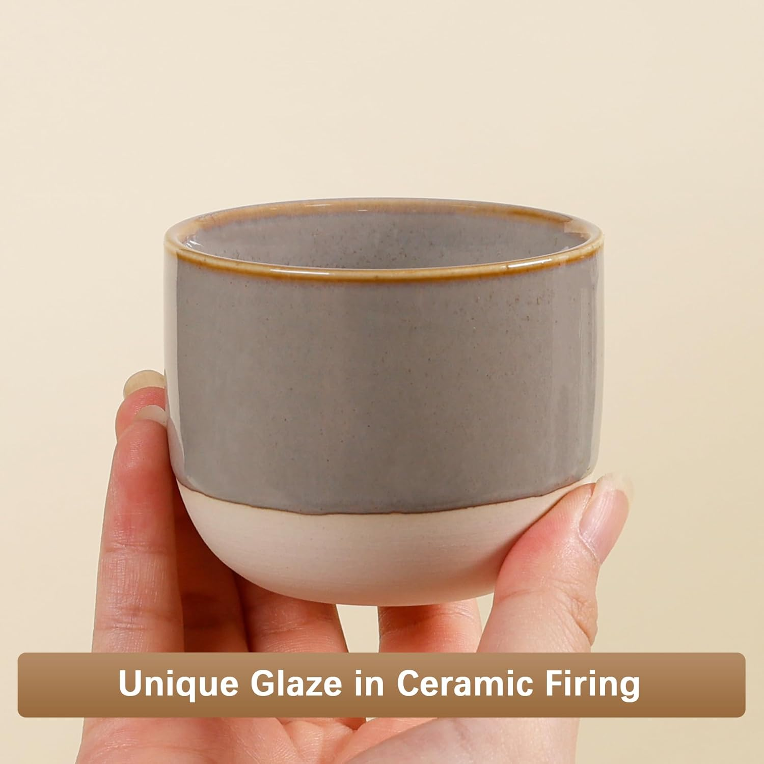 ZEBERBO Ceramic Espresso Cups Set of 4, 5Oz Espresso Coffee Mugs, Special Glazed Demitasse Cups Expresso Coffee Cup for Espresso Machine image number 1