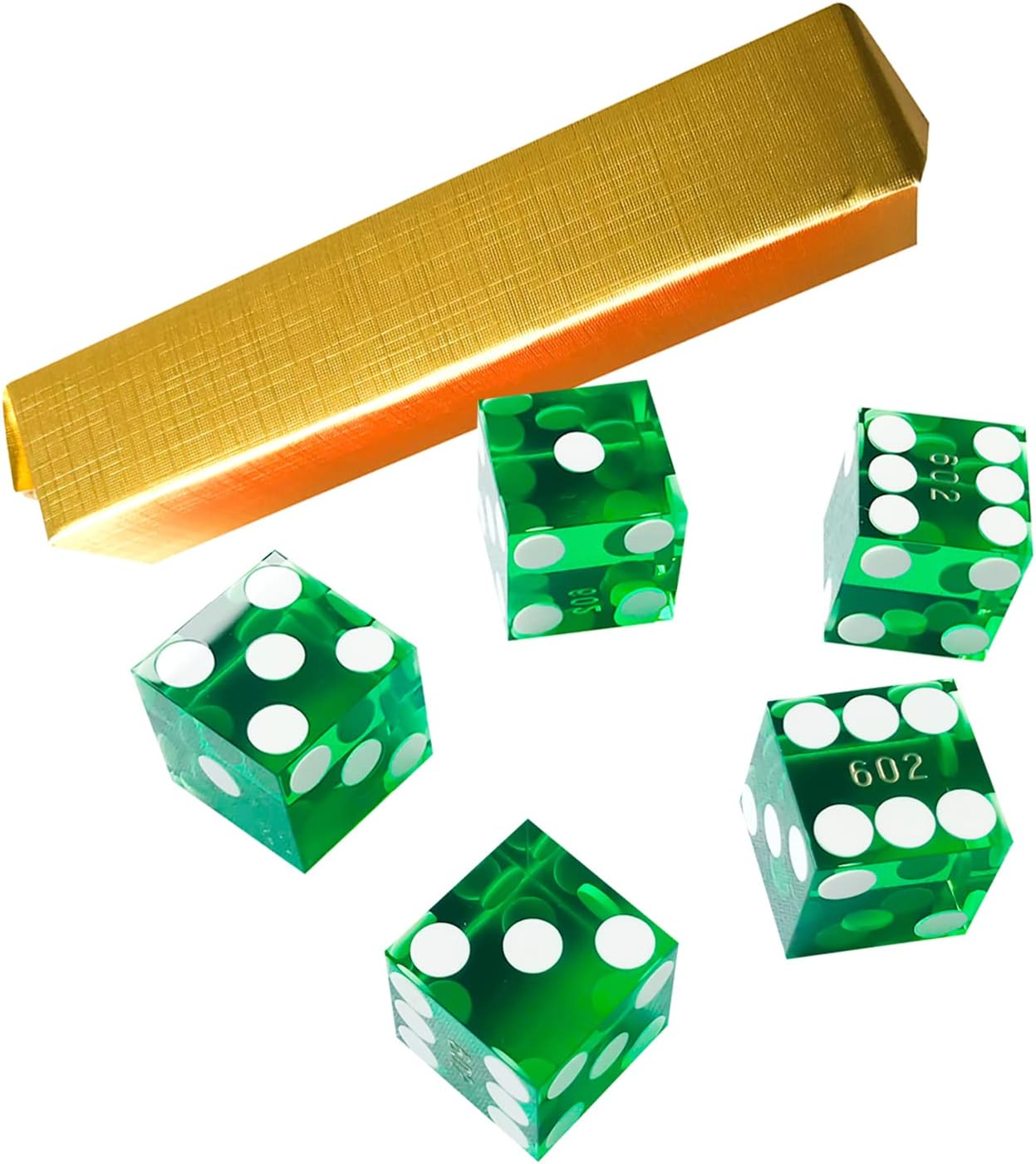 Yuanhe Set of 5 Grade AAA Precision 19Mm Serialized Casino Dice with Razor Edges and Corners