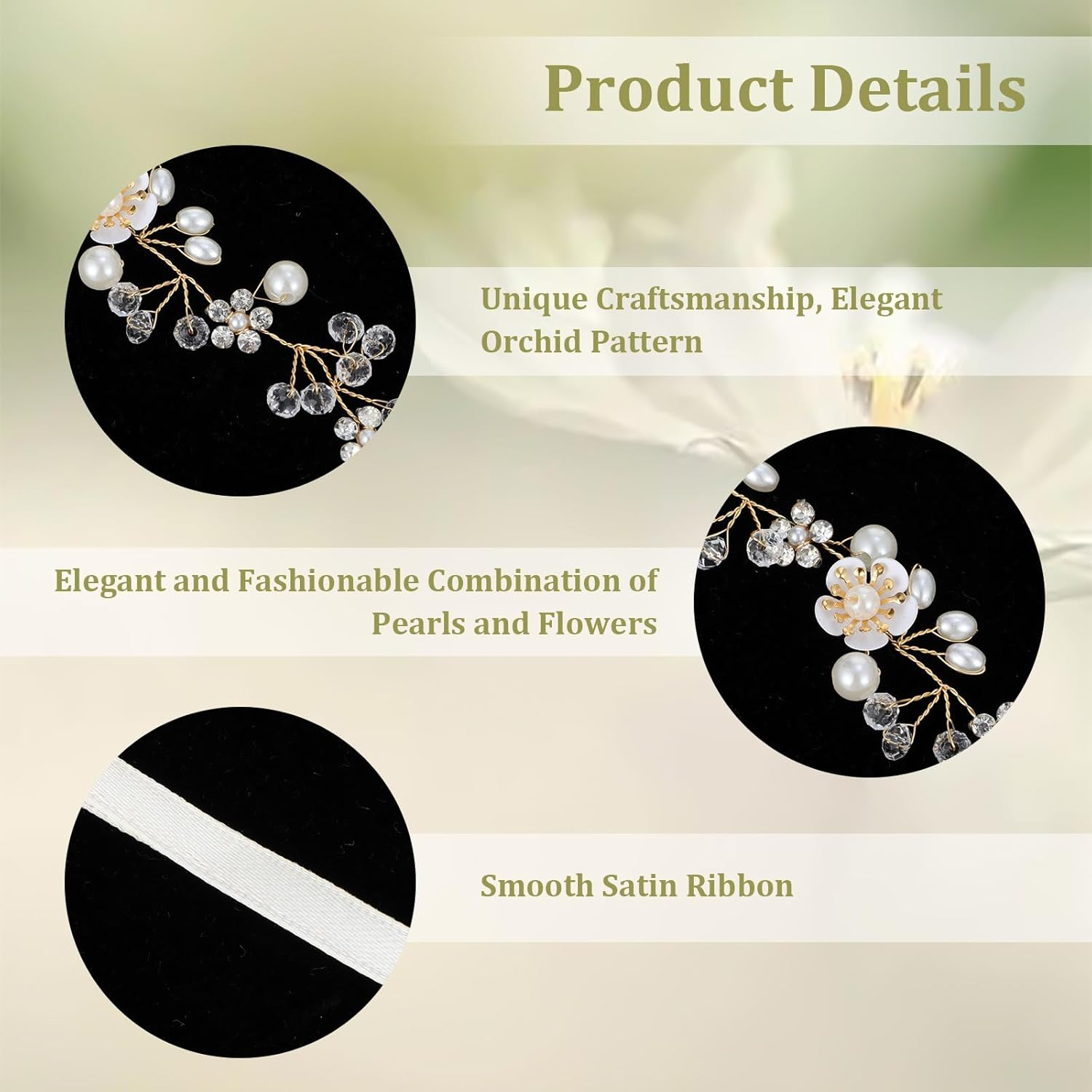 Flower Girl Hair Accessory for Wedding Princess Flower Crystal Headpiece Flowers Girl Crown Gold Bridal Hair Accessories for Women Girls Bride Wedding First Communion Photography Festival Gifts