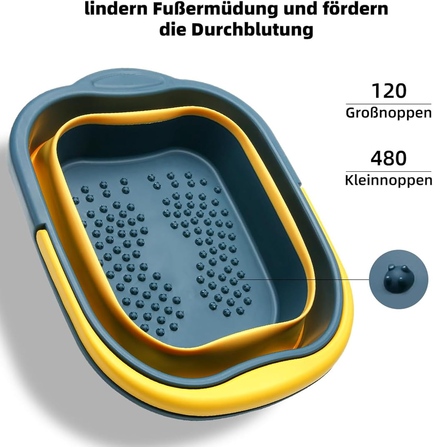 Portable Foot Bath - Foldable Foot Bath Basin 15L - Portable Foot Spa Bucket Foot Soak with Handle for Camping, Travel, Laundry Borato image number 6